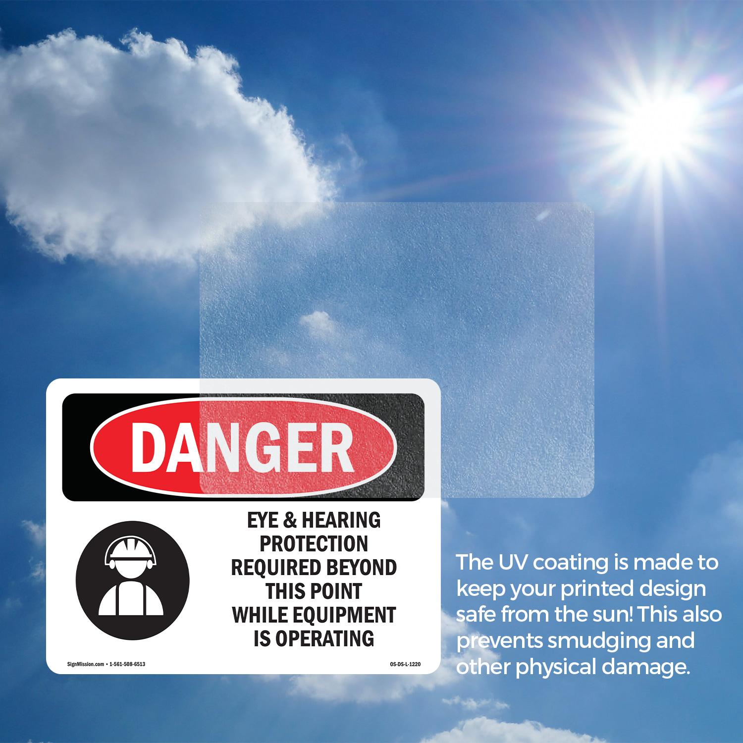 thumbnail interactive-video image 1 of Hearing And Eye Protection Mandatory Safety Sign - Plaque Sticker Decal 1 of 4