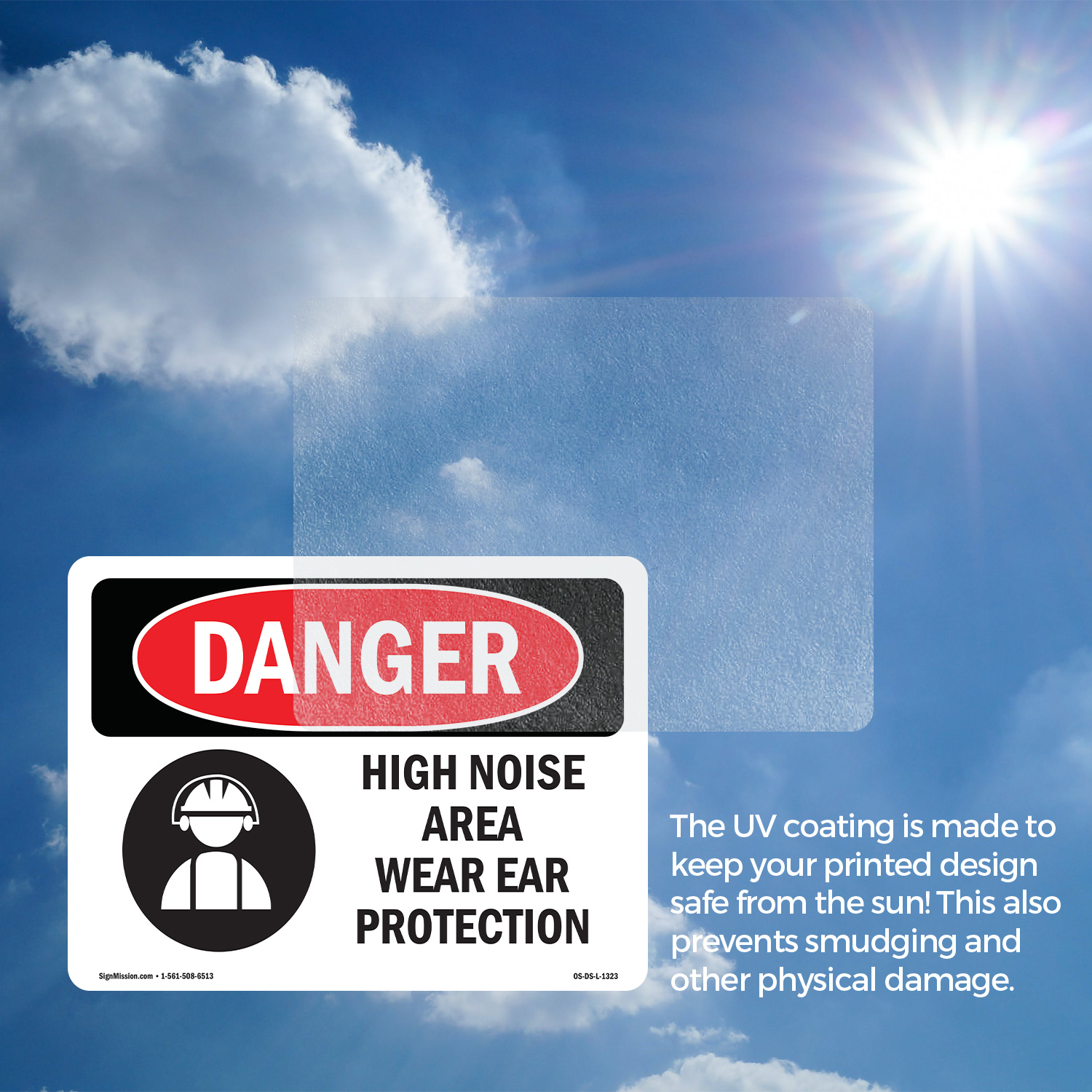 High Noise Area Wear Ear Protection OSHA Danger Sign Or Decal - 5 or 10 Pack - Picture 14 of 48