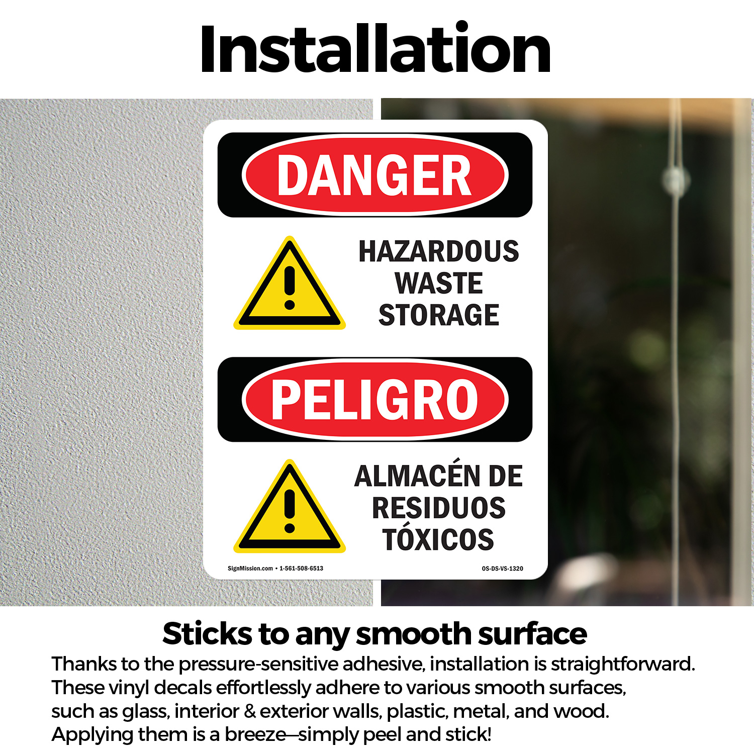 Hazardous Waste Storage Bilingual OSHA Danger Sign Metal, Decal - 5 or 10 Pack - Picture 14 of 43