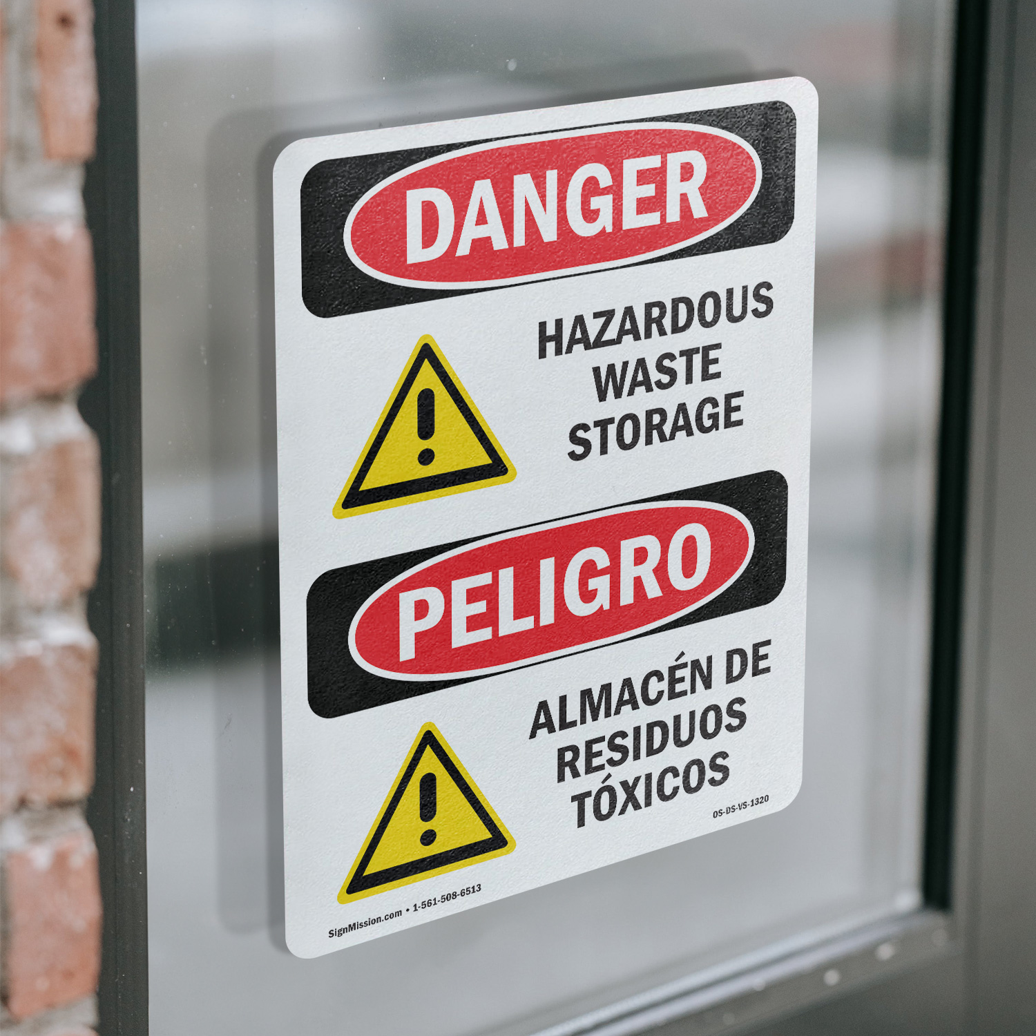 Hazardous Waste Storage Bilingual OSHA Danger Sign Metal, Decal - 5 or 10 Pack - Picture 15 of 43