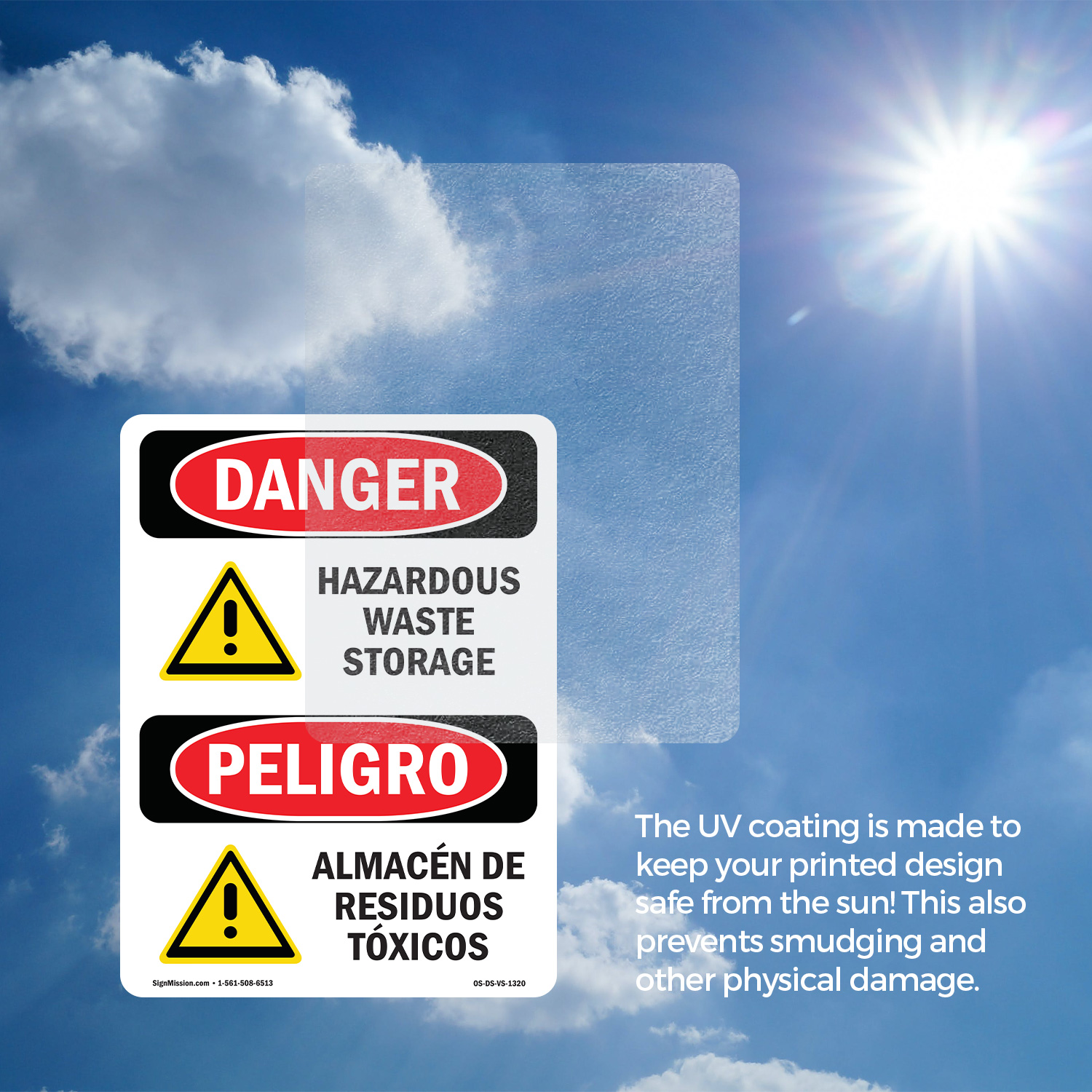 Hazardous Waste Storage Bilingual OSHA Danger Sign Metal, Decal - 5 or 10 Pack - Picture 16 of 43