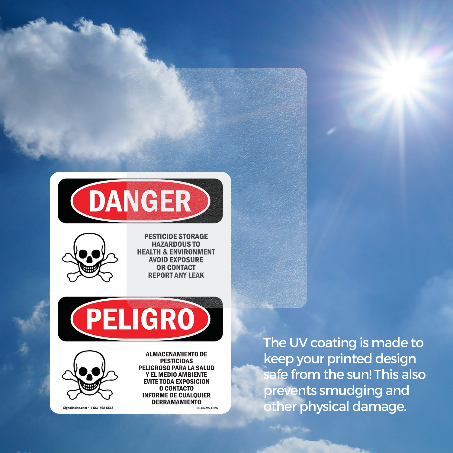 Pesticide Storage Hazardous Bilingual OSHA Danger Sign Or Decal - 5 or ...