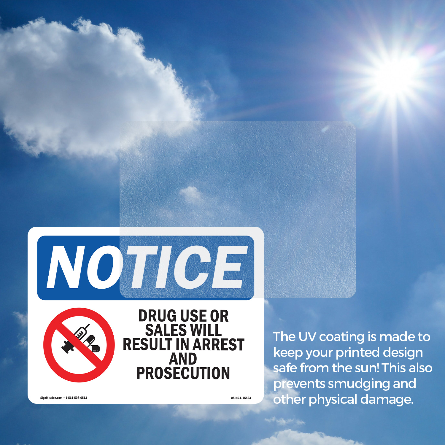 USA Made OSHA Notice Sign - Drug Use/Sales Vinyl Decal For...