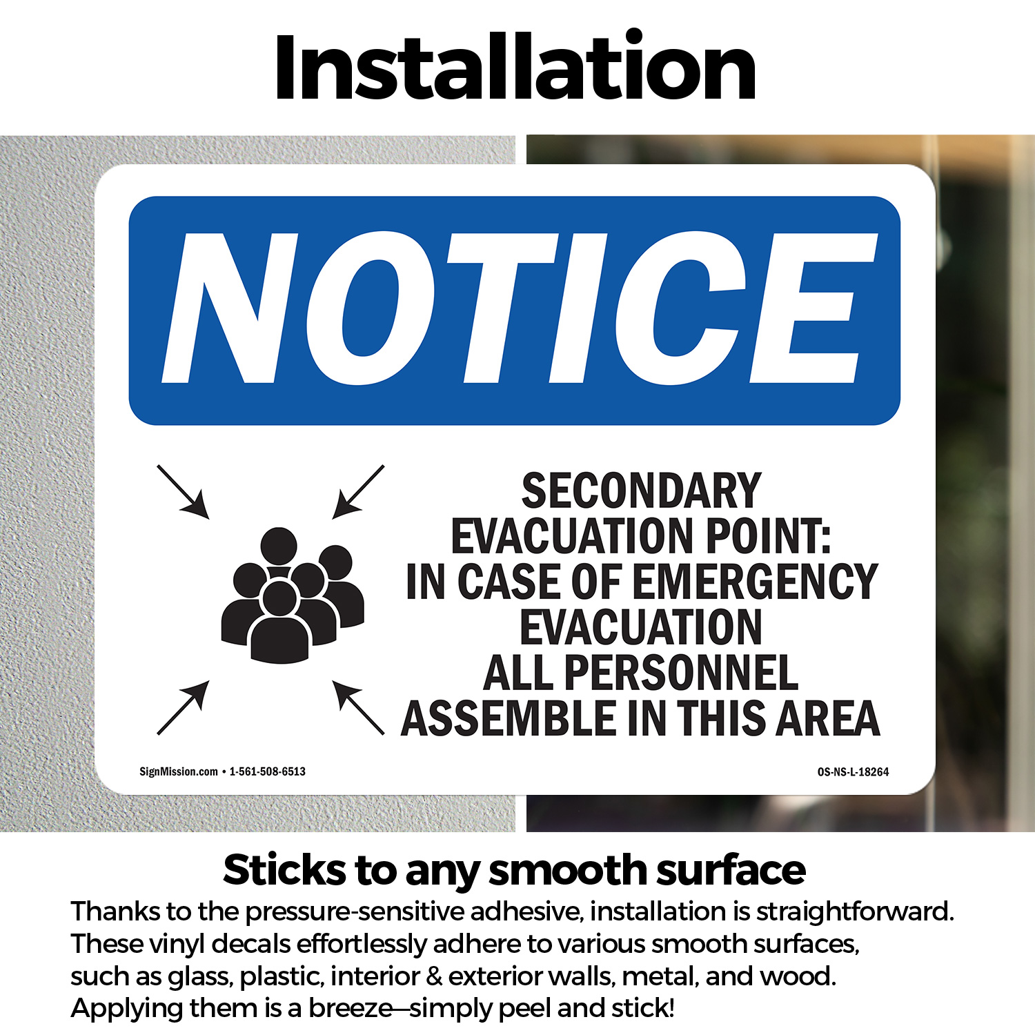 Secondary Evacuation Point OSHA Notice Sign Metal, Plastic, Decal 5 or 10 Pack - Picture 14 of 43