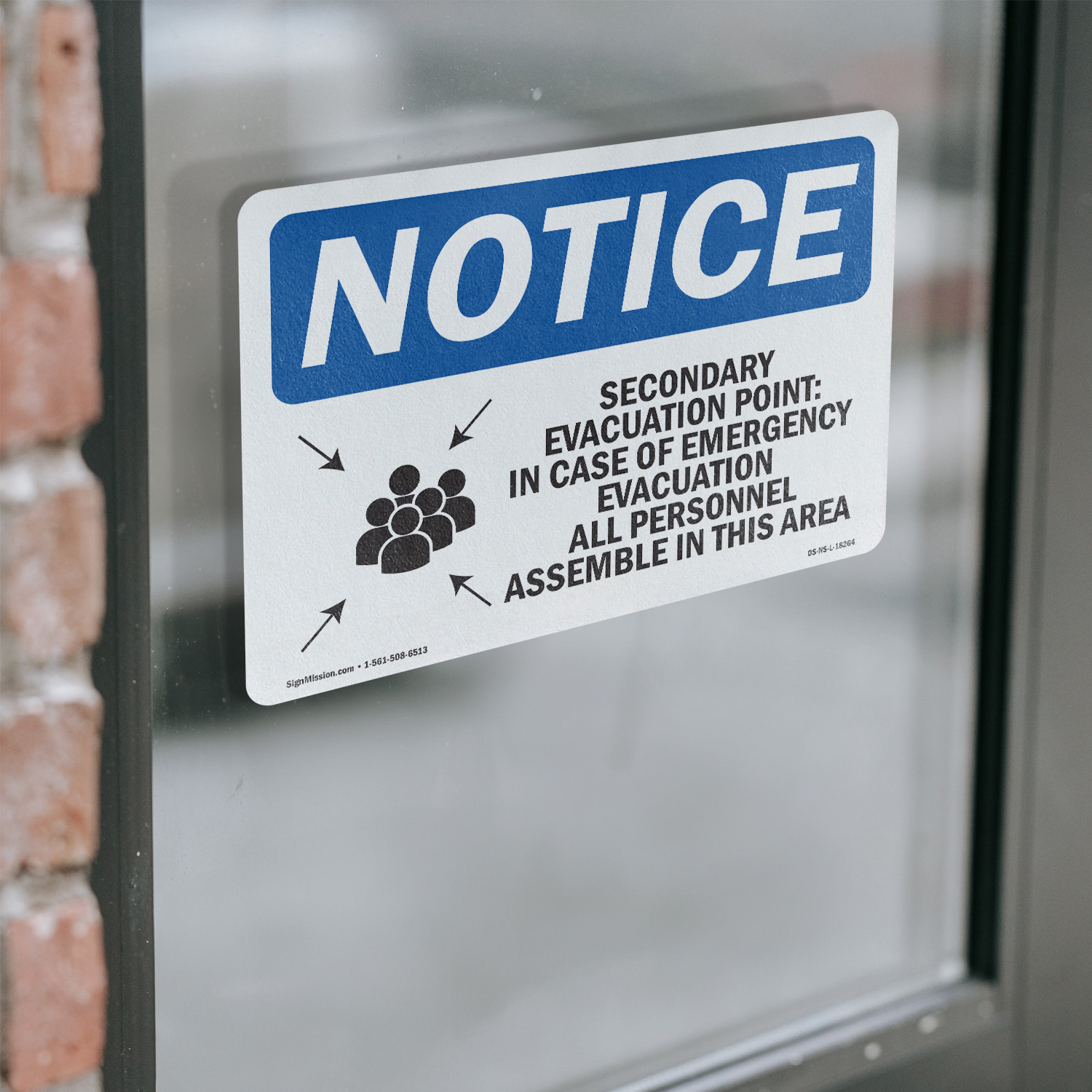 Secondary Evacuation Point OSHA Notice Sign Metal, Plastic, Decal 5 or 10 Pack - Picture 15 of 43