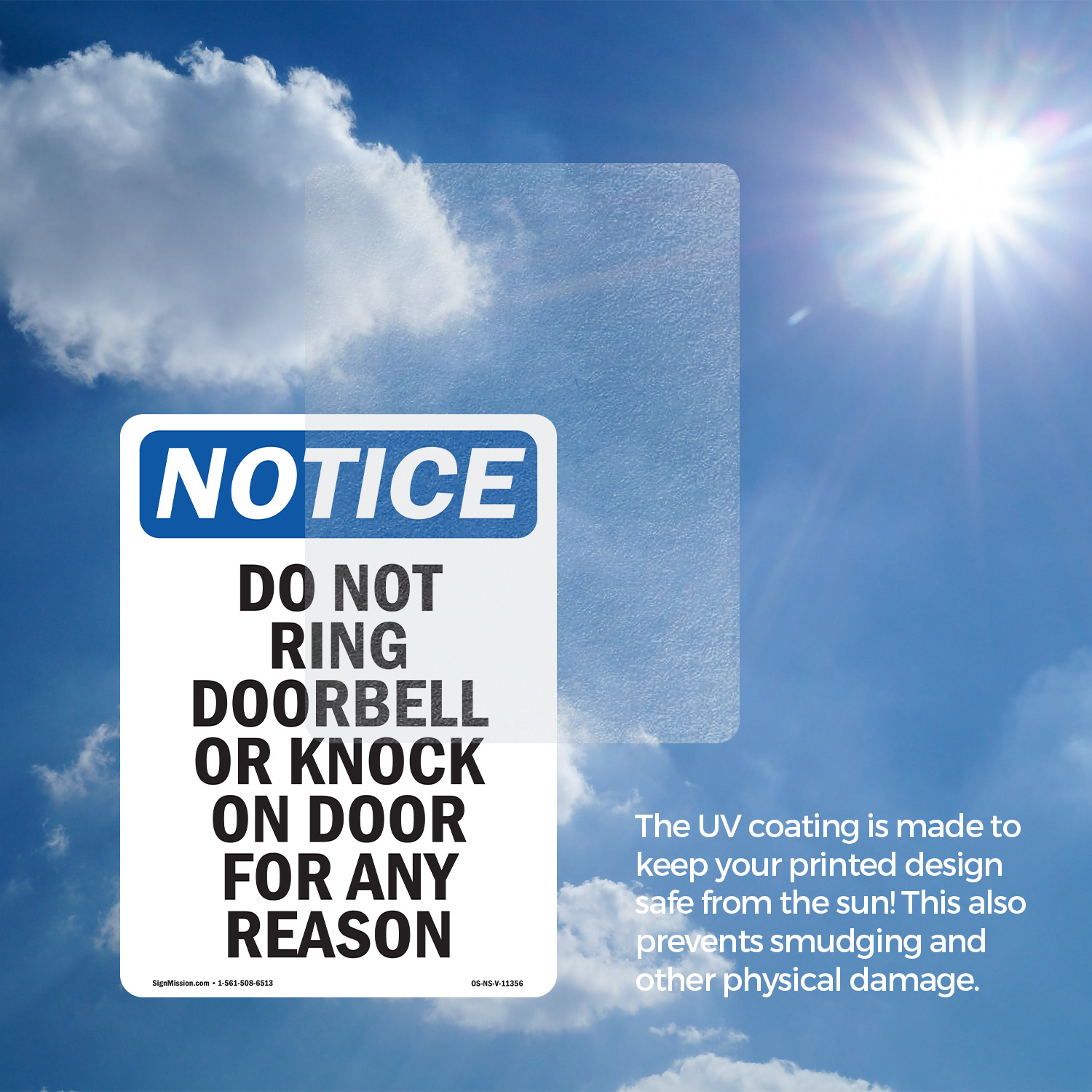 Ufcell OSHA Hinweisschild 'Do Not Ring Doorbell Or Knock' – Metall, 20,3x30,5 Cm, Mit Befestigungslöchern