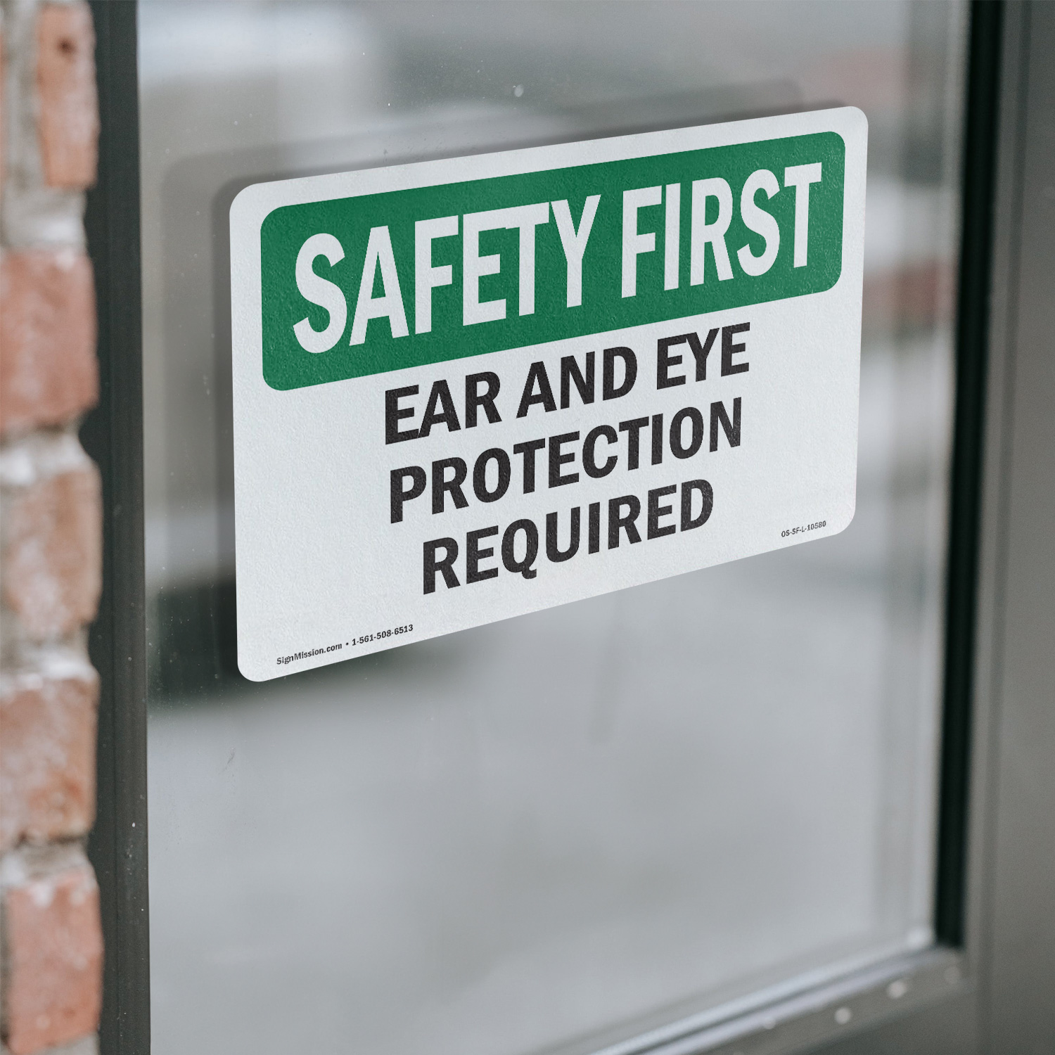 Ear And Eye Protection Required OSHA SAFETY FIRST Sign Or Decal - 5 or 10 Pack - Picture 15 of 43