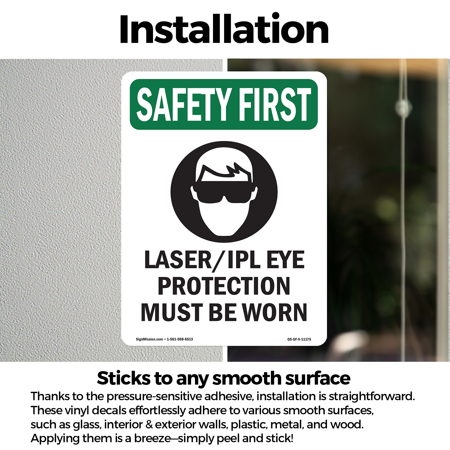 Laser Ipl Eye Protection With Symbol OSHA SAFETY FIRST Sign, Decal 5 or 10 Pack - Picture 14 of 43