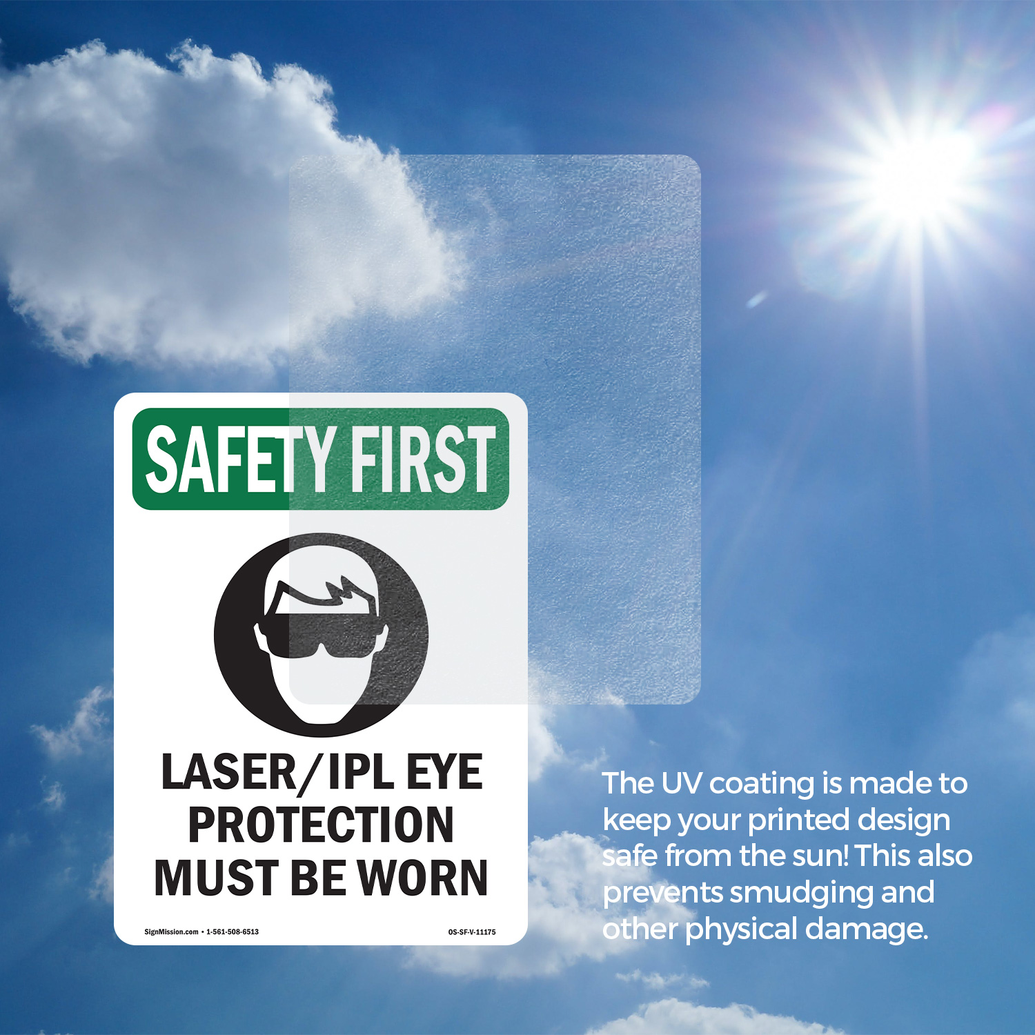 Laser Ipl Eye Protection With Symbol OSHA SAFETY FIRST Sign, Decal 5 or 10 Pack - Picture 16 of 43