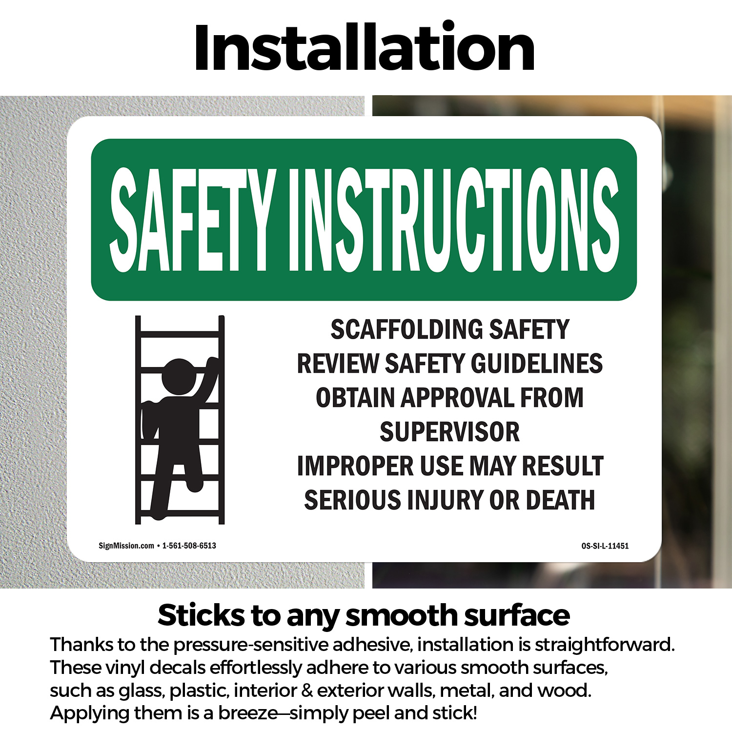 Scaffolding Safety Review With Symbol OSHA Safety Instructions Sign 5/10 Pack - Picture 14 of 43