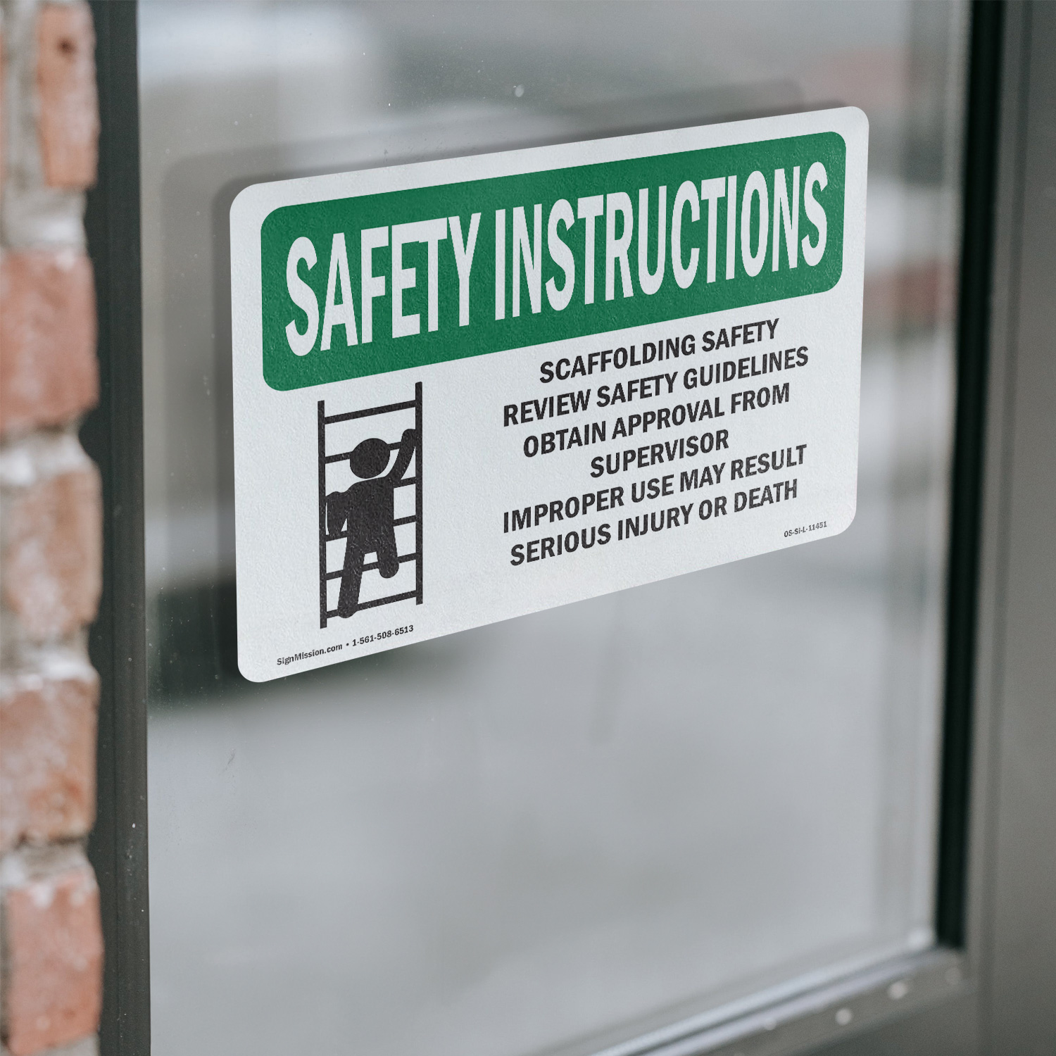 Scaffolding Safety Review With Symbol OSHA Safety Instructions Sign 5/10 Pack - Picture 15 of 43