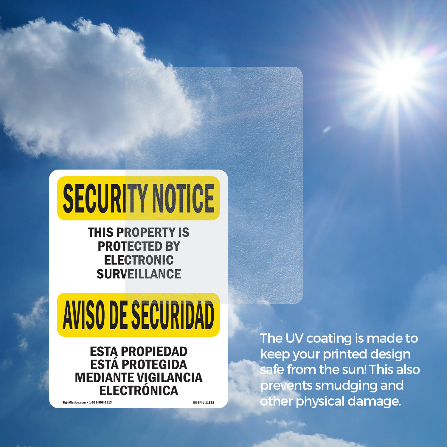 Señal de aviso de seguridad bilingüe de vigilancia electrónica OSHA, paquete de 5 o 10 calcomanías - Imagen 16 de 43