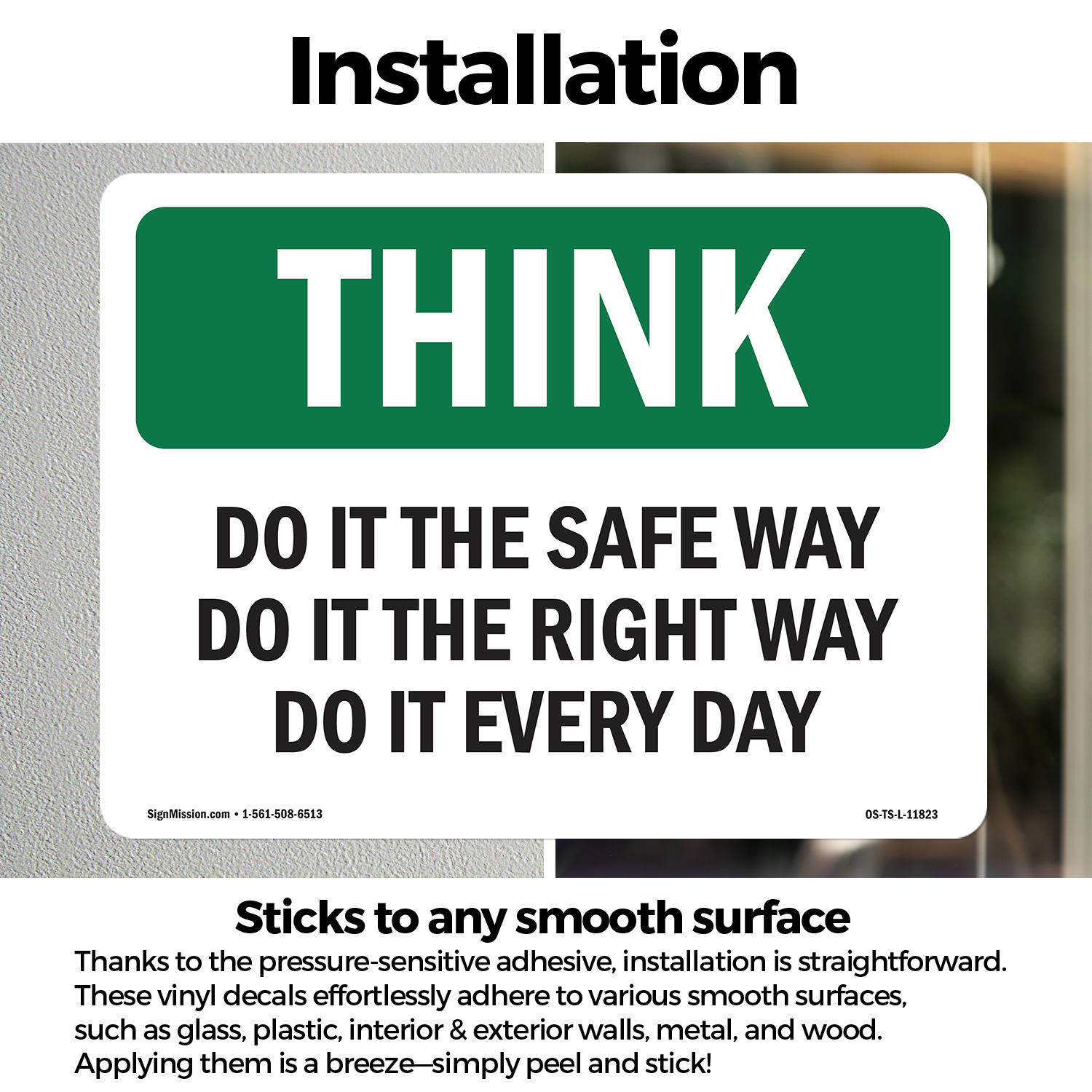 Do It The Safe Way The Right Way Every Day OSHA Think Sign, Decal 5 or 10 Pack - Picture 14 of 43