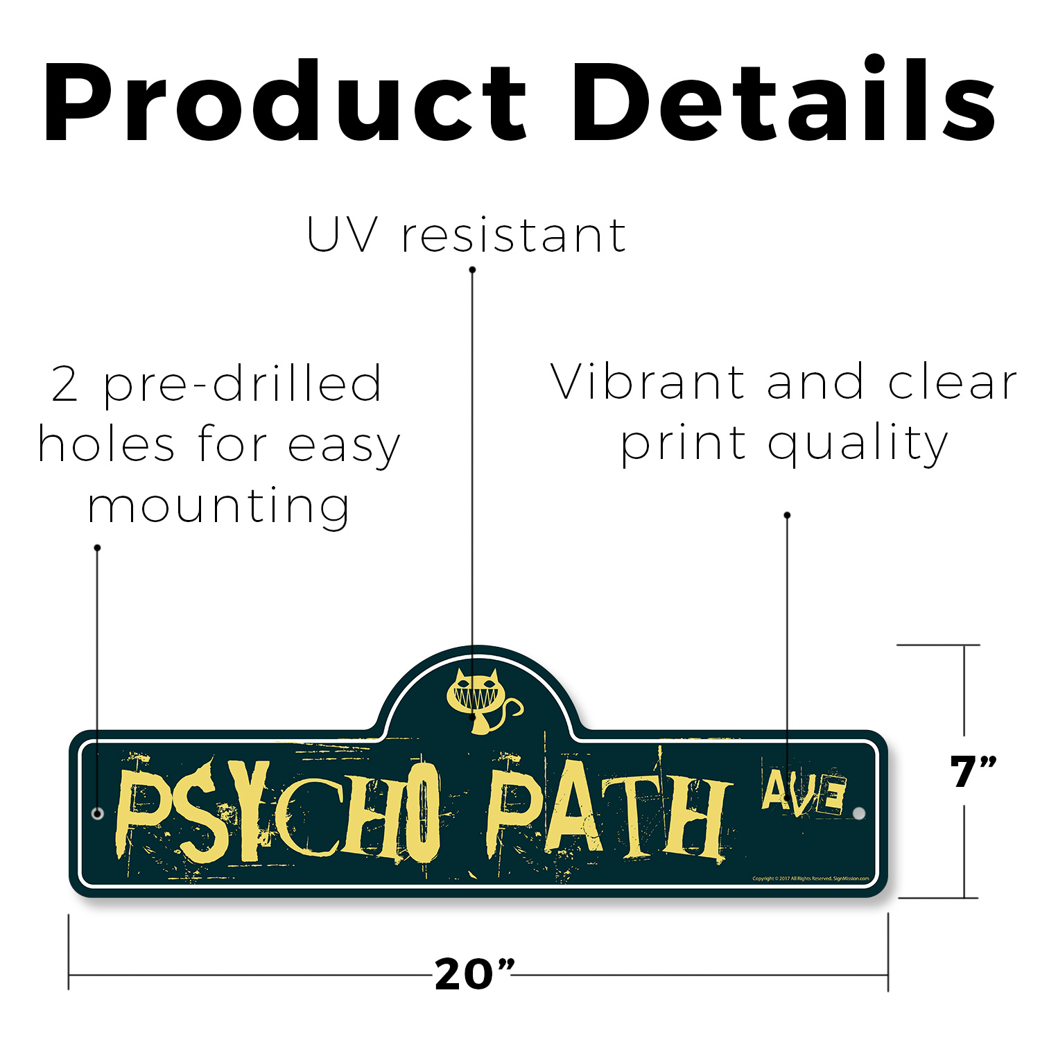 Psycho Path (3 Pack) Plastic Street Sign Crossing Warning Vintage Rustic Beware - Bild 10 von 12