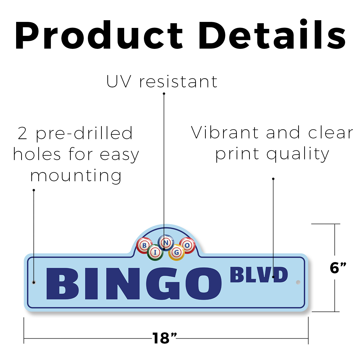 Bingo (3er Pack) Kunststoff Straßenschild Kreuzung Warnung Vintage rustikal Vorsicht - Bild 10 von 12