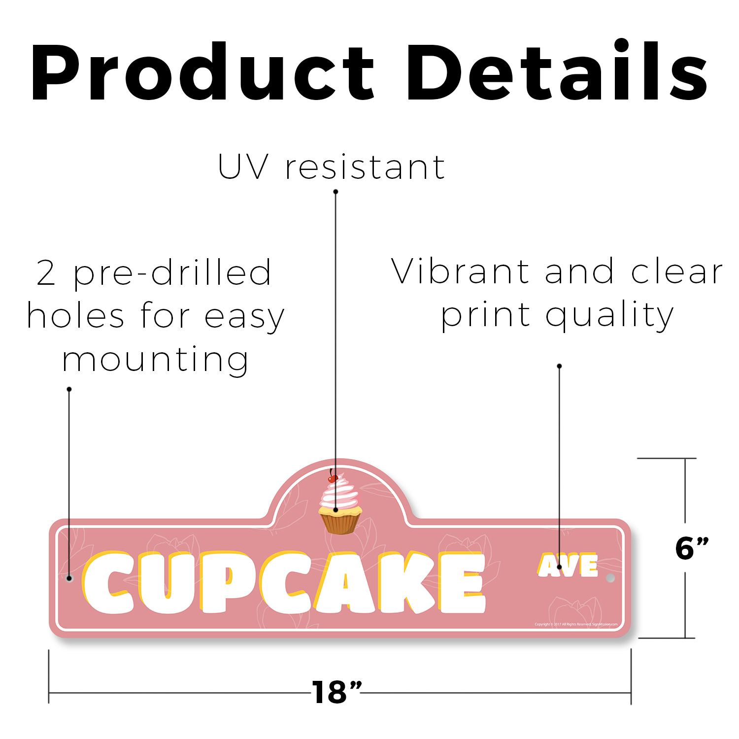 Cupcake (3er Pack) Kunststoff Straßenschild Kreuzung Warnung Vintage rustikal Vorsicht - Bild 10 von 12