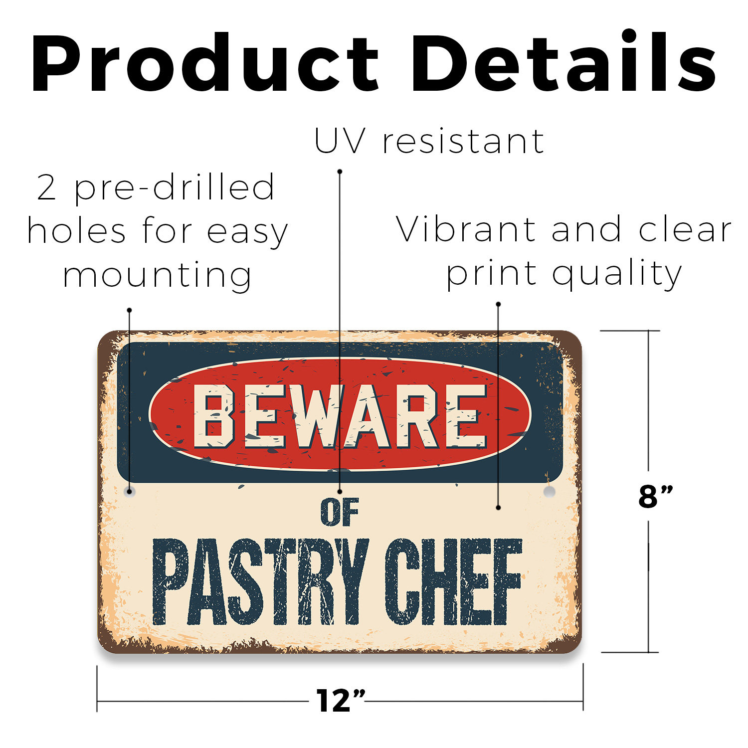 Cupcake (3er Pack) Kunststoff Straßenschild Kreuzung Warnung Vintage rustikal Vorsicht - Bild 12 von 12