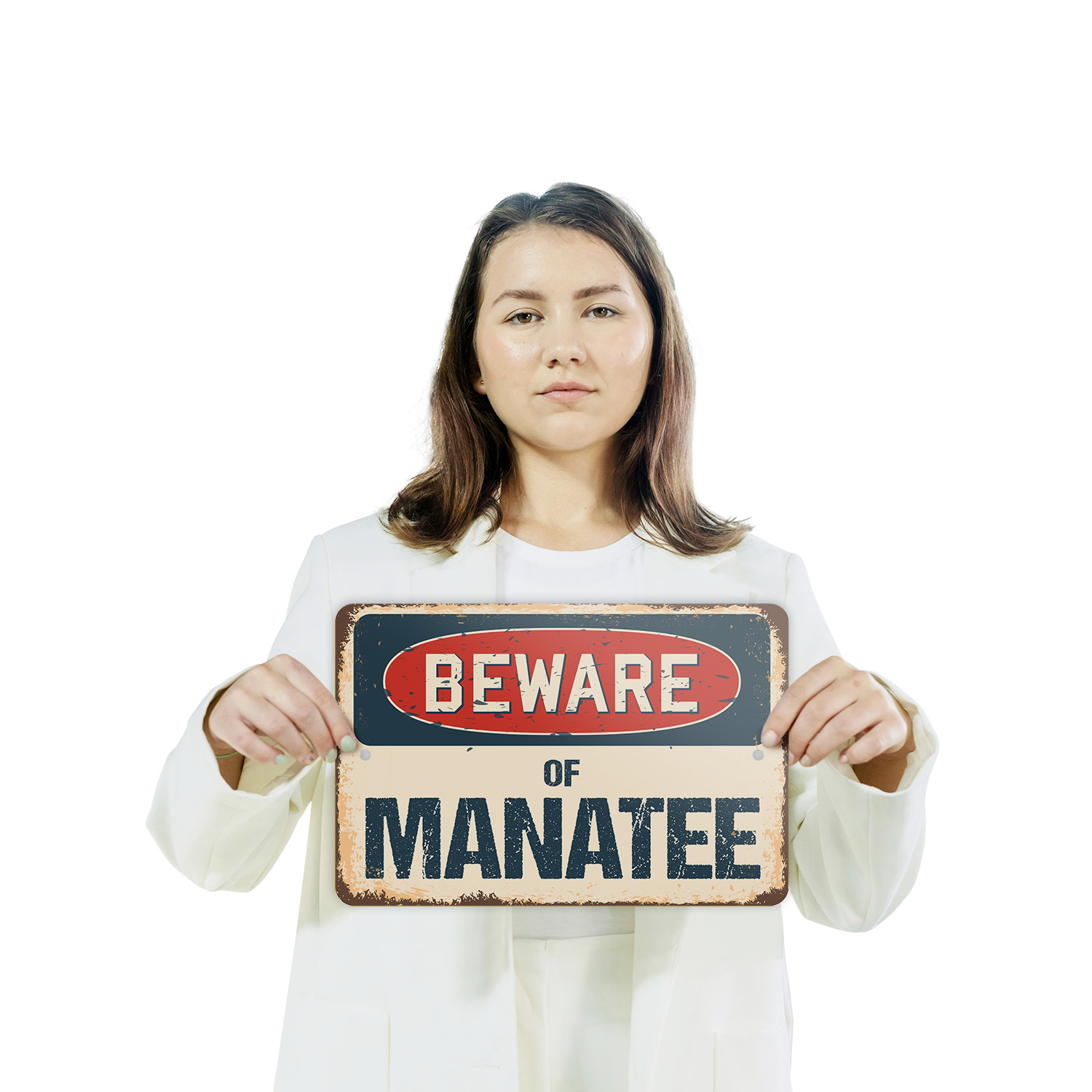Manatee (3 Pack) Plastic Street Sign Crossing Warning Vintage Rustic Beware - Picture 7 of 12