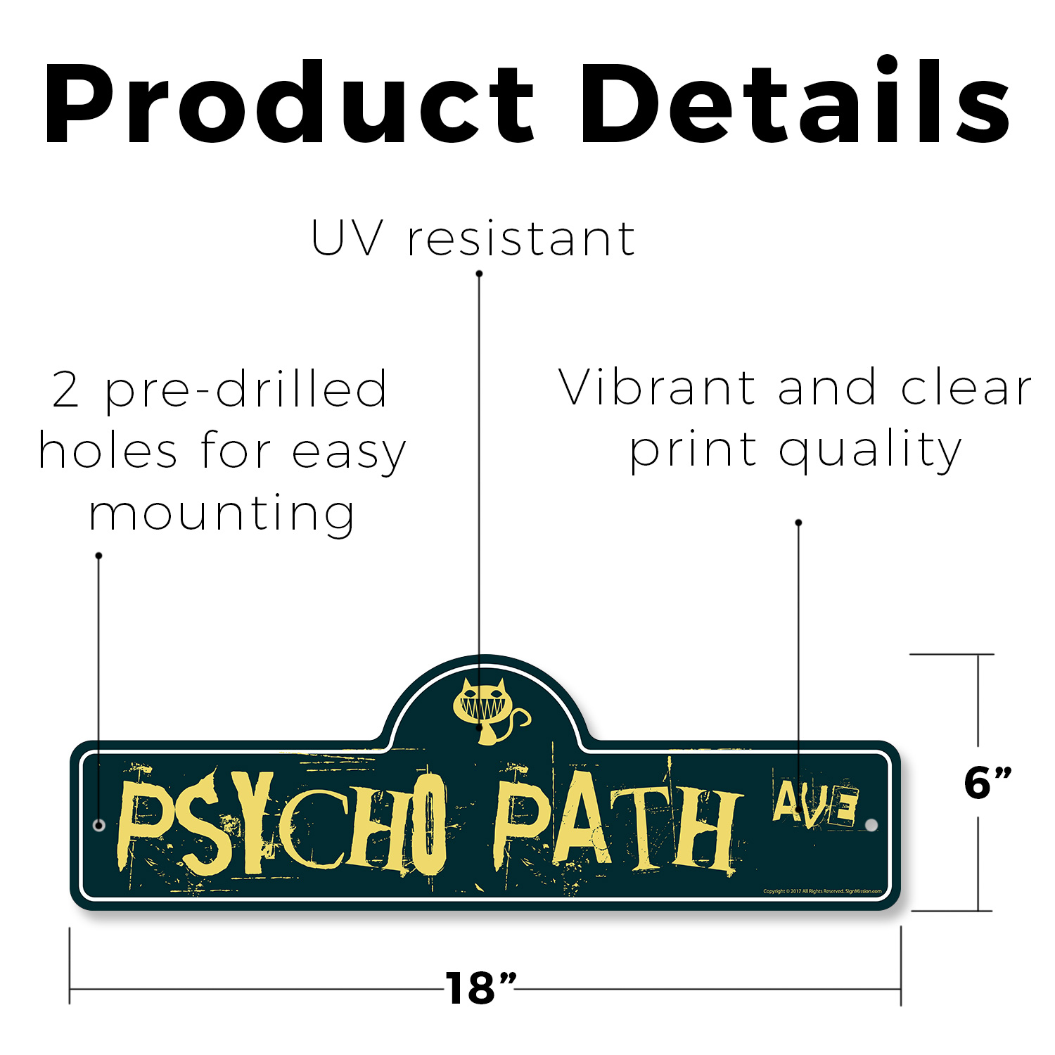Psycho Path (3 Pack) Plastic Street Sign Crossing Warning Vintage Rustic Beware - Bild 2 von 12