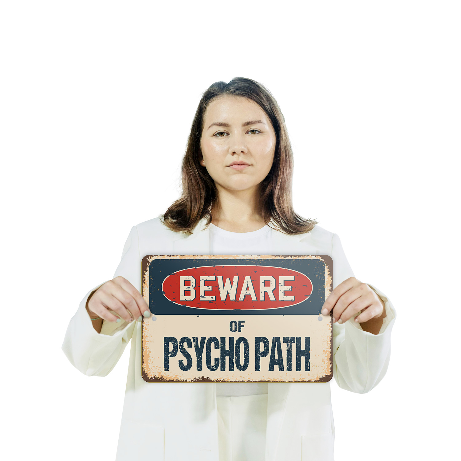 Psycho Path (3 Pack) Plastic Street Sign Crossing Warning Vintage Rustic Beware - Bild 7 von 12