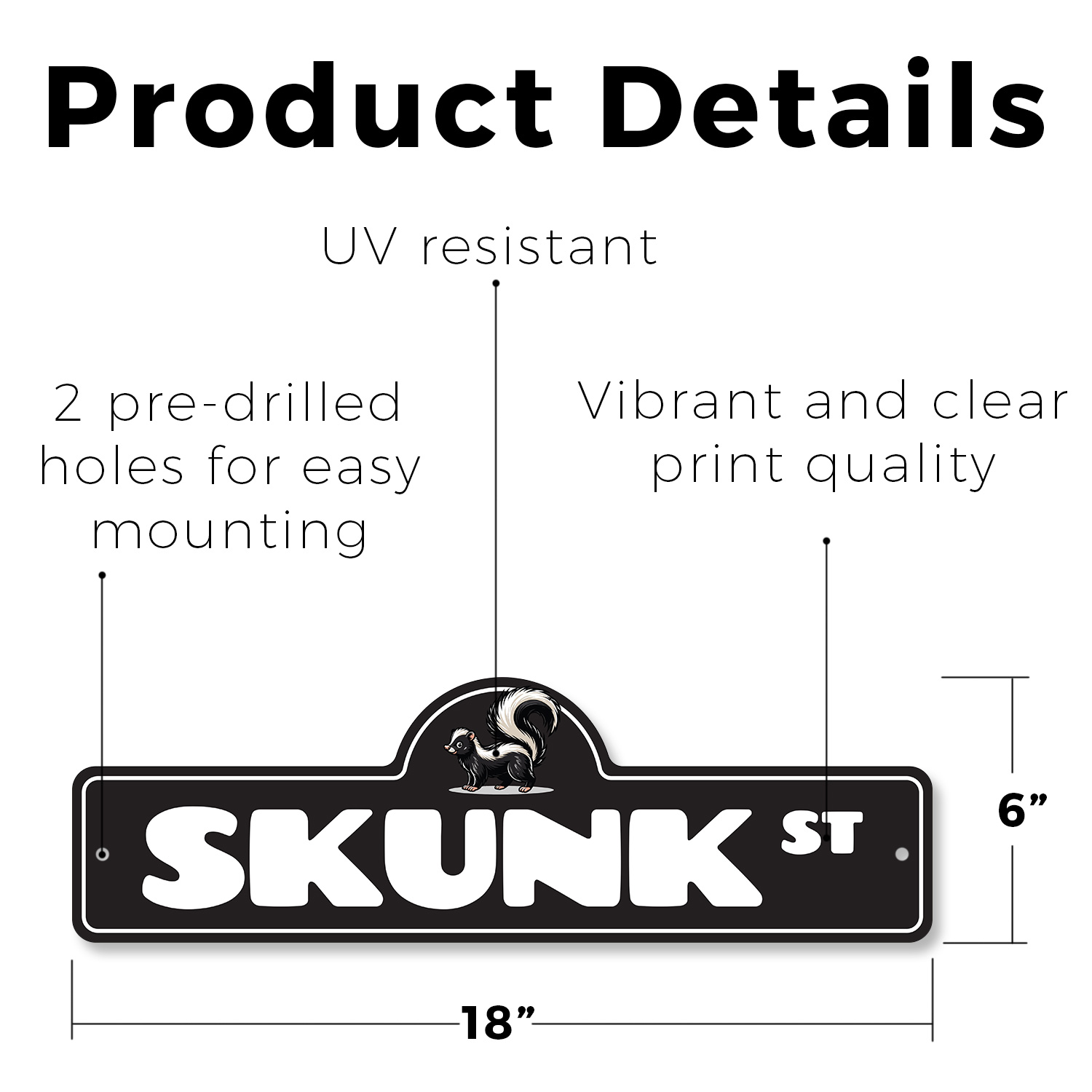 Skunk (3 Pack) Plastic Street Sign Crossing Warning Vintage Rustic Beware - Picture 10 of 12