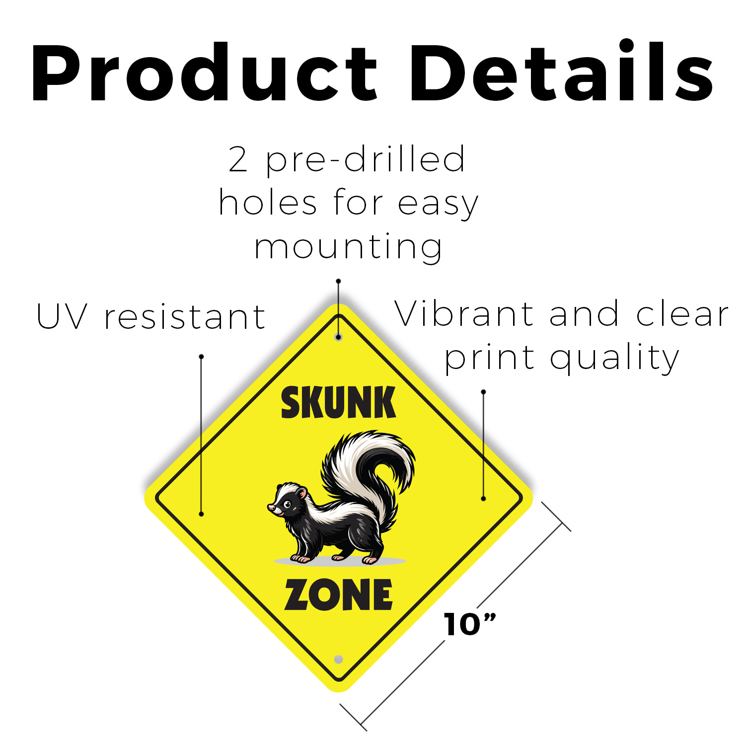 Skunk (3 Pack) Plastic Street Sign Crossing Warning Vintage Rustic Beware - Picture 11 of 12