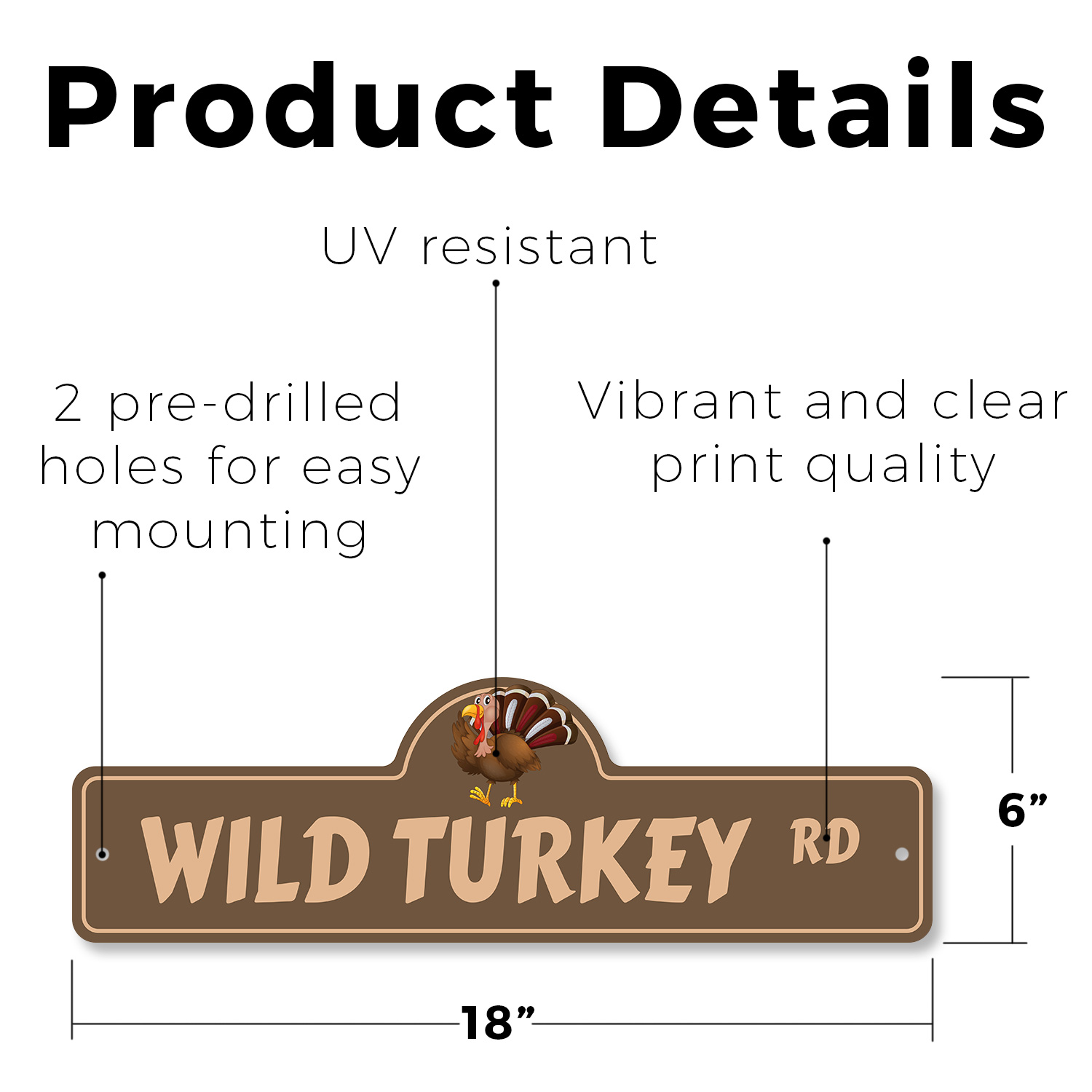 Wild Turkey (3 Pack) Plastic Street Sign Crossing Warning Vintage