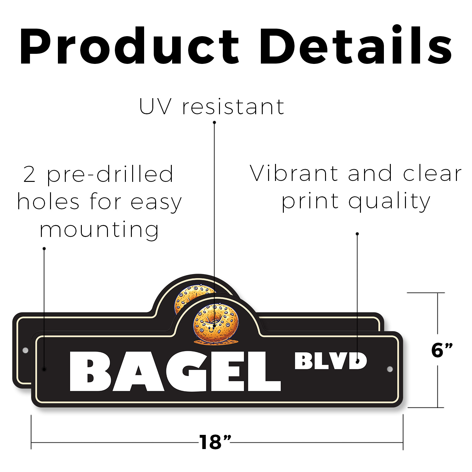 Letrero de calle de plástico bagel cruce Xing regalo novedad divertido - Imagen 12 de 21