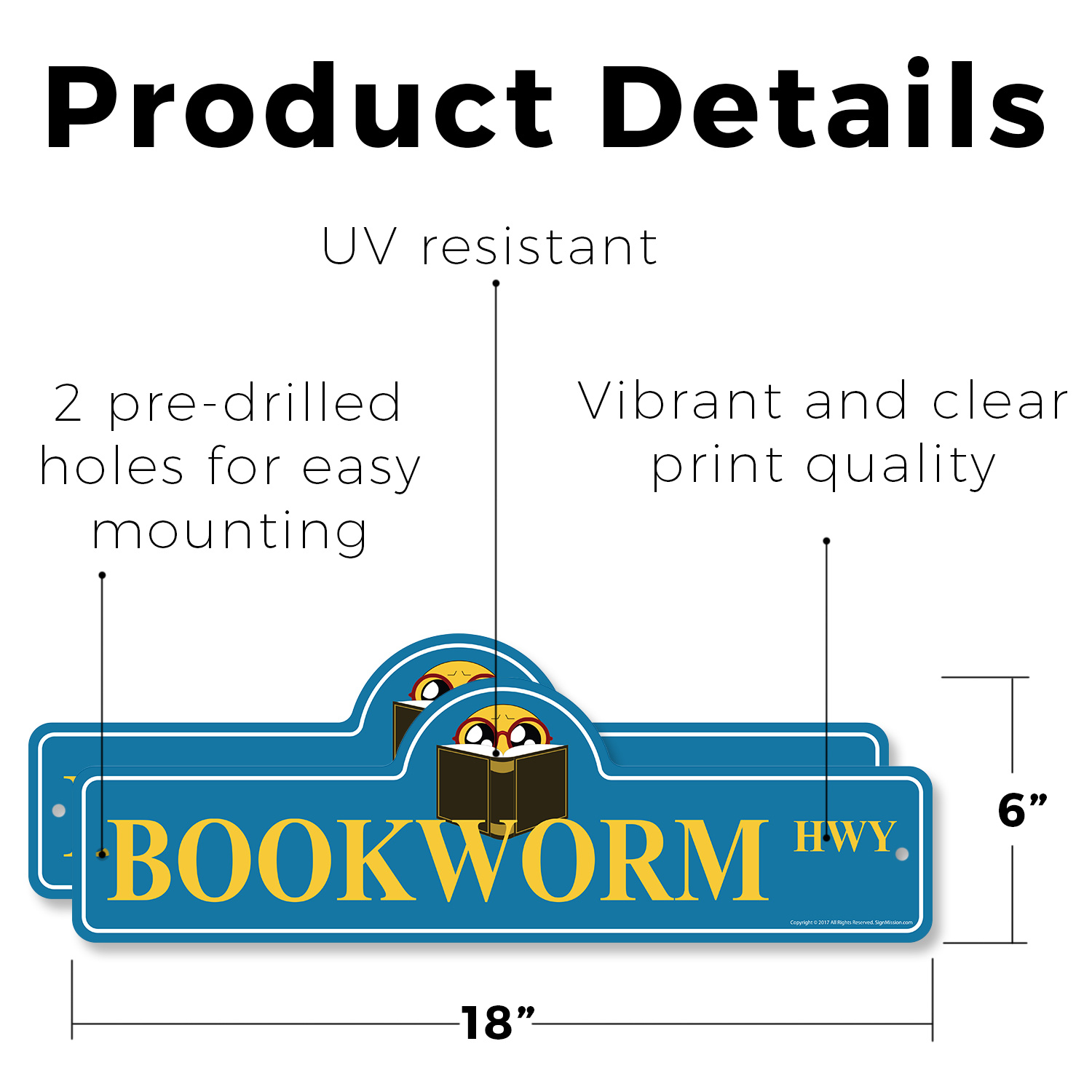 Bookworm Plastic Street Sign Crossing Xing Gift Novelty Funny - Picture 7 of 21