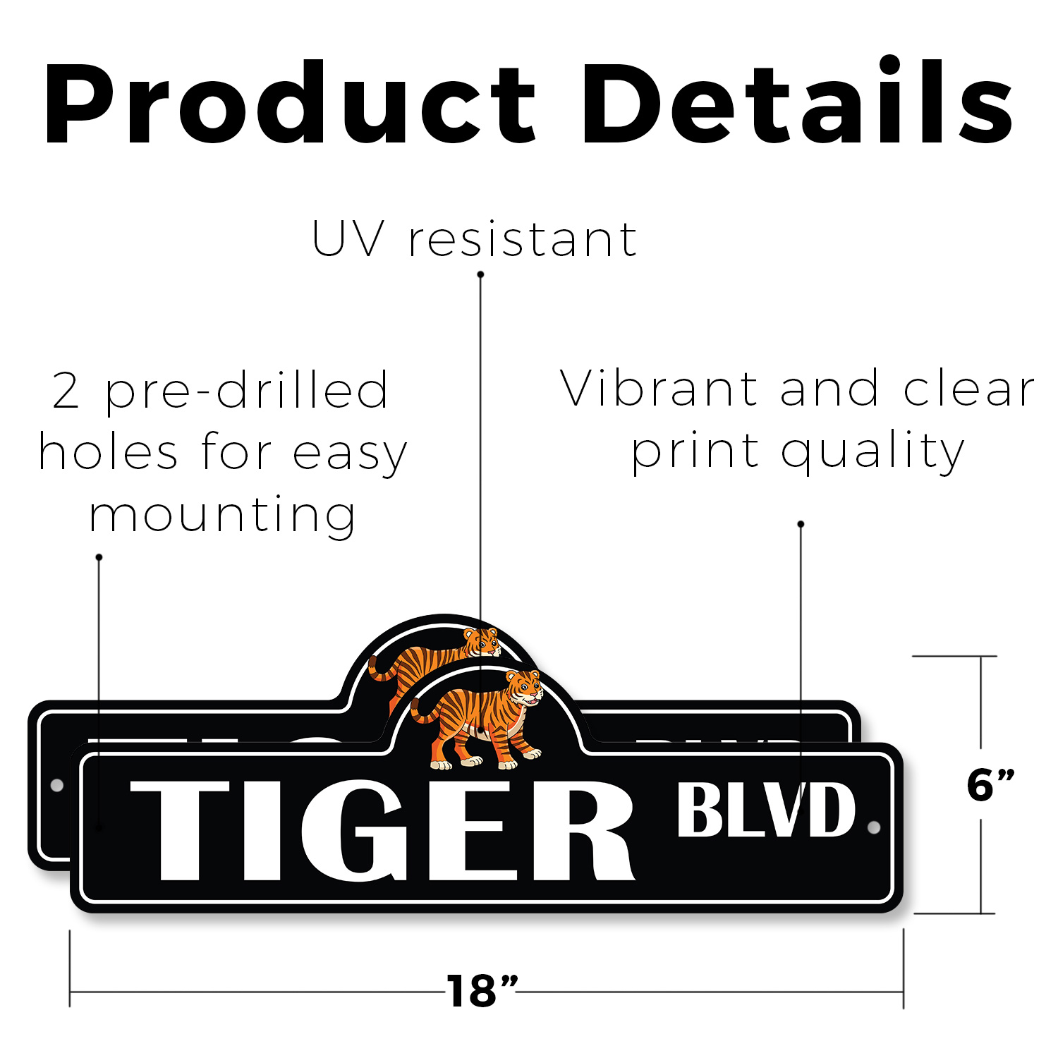 Tiger Plastic Street Sign Crossing Xing Gift Novelty Funny - Picture 10 of 21