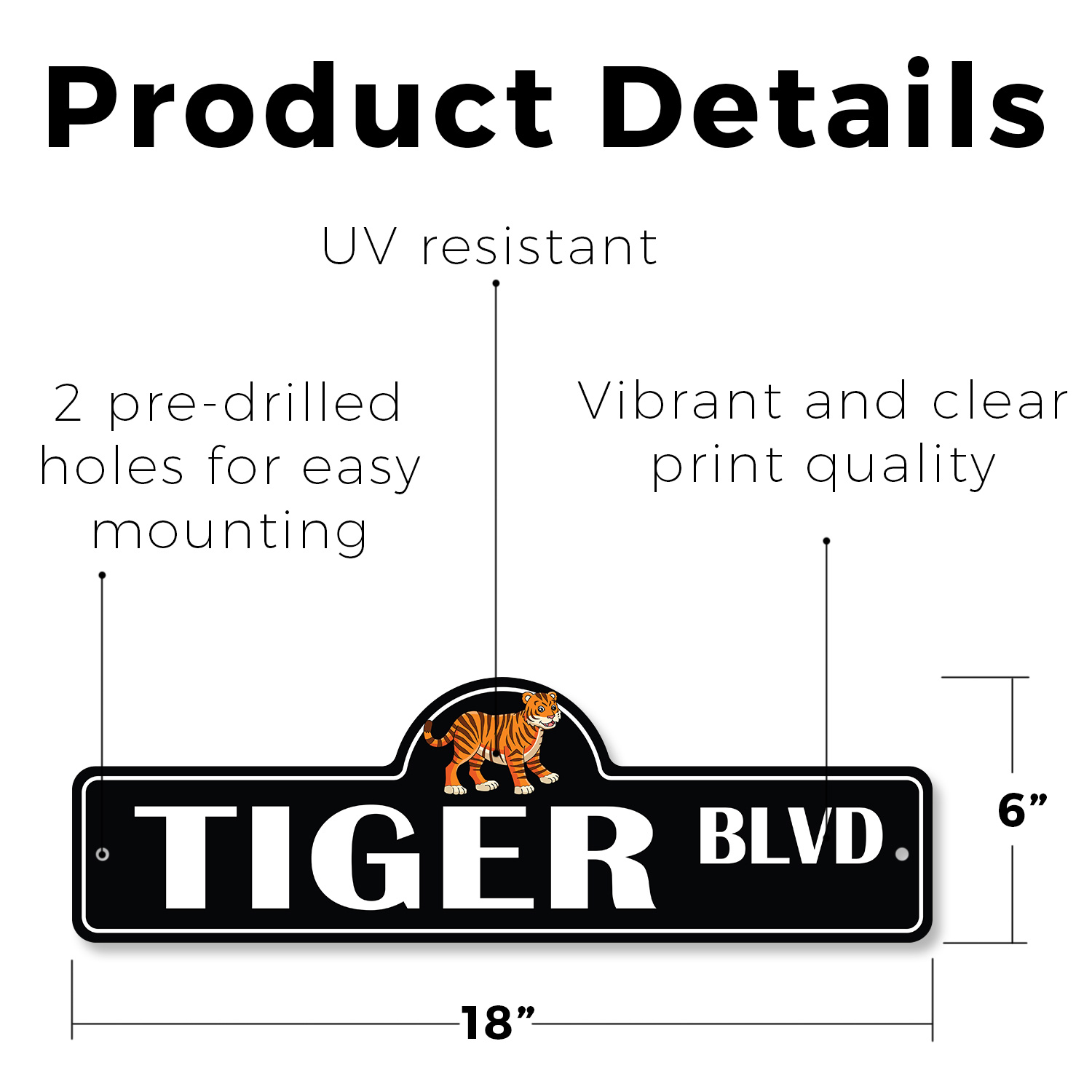 Tiger Plastic Street Sign Crossing Xing Gift Novelty Funny - Picture 17 of 21