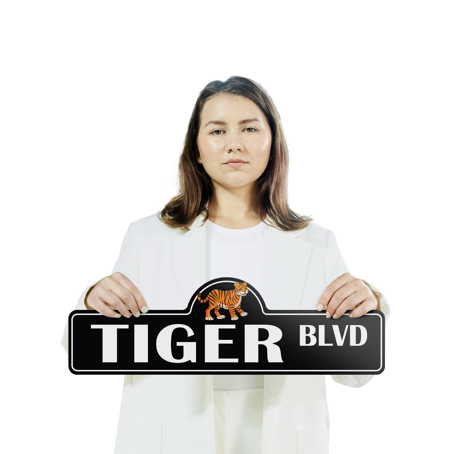 Tiger Plastic Street Sign Crossing Xing Gift Novelty Funny - Picture 11 of 21