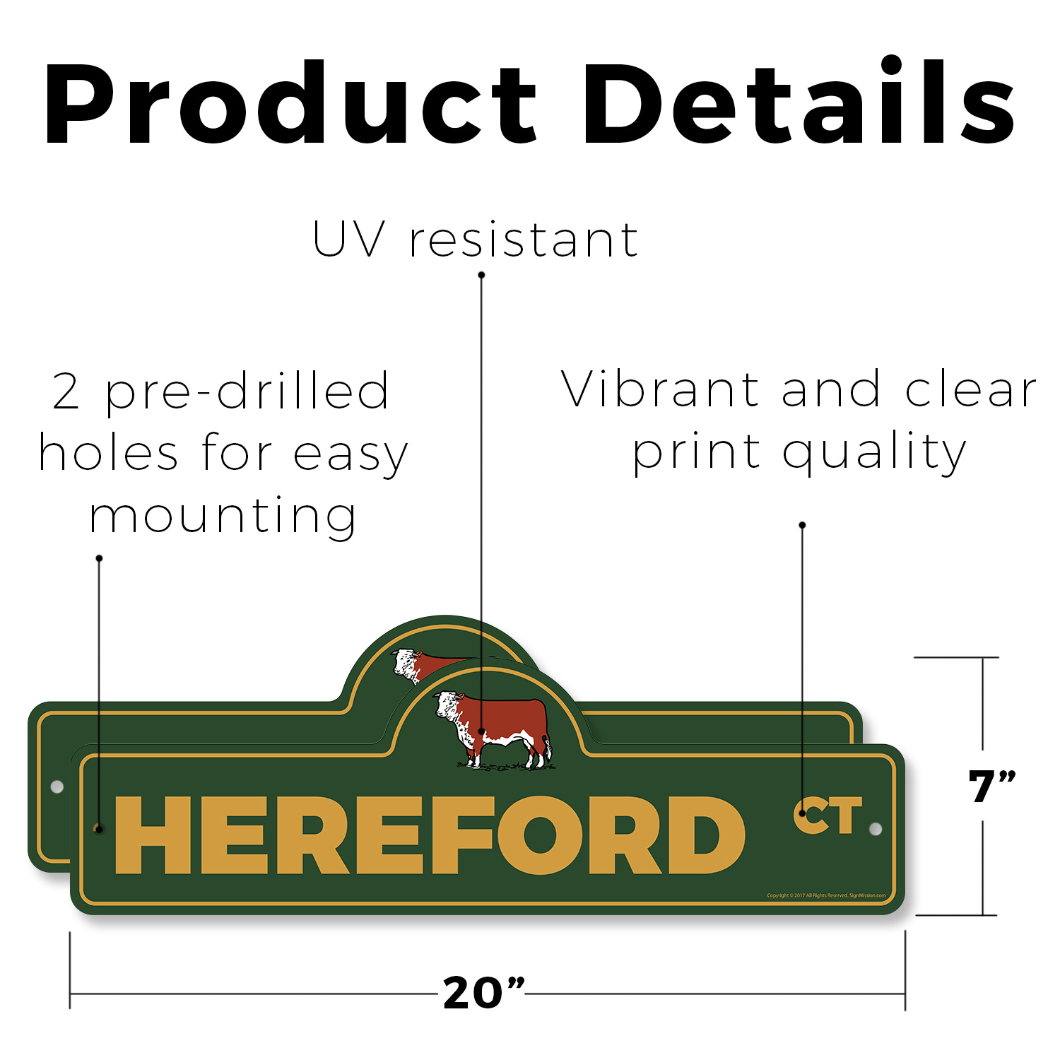 Cartello stradale in plastica Hereford attraversamento xing regalo novità divertente - Foto 14 di 21