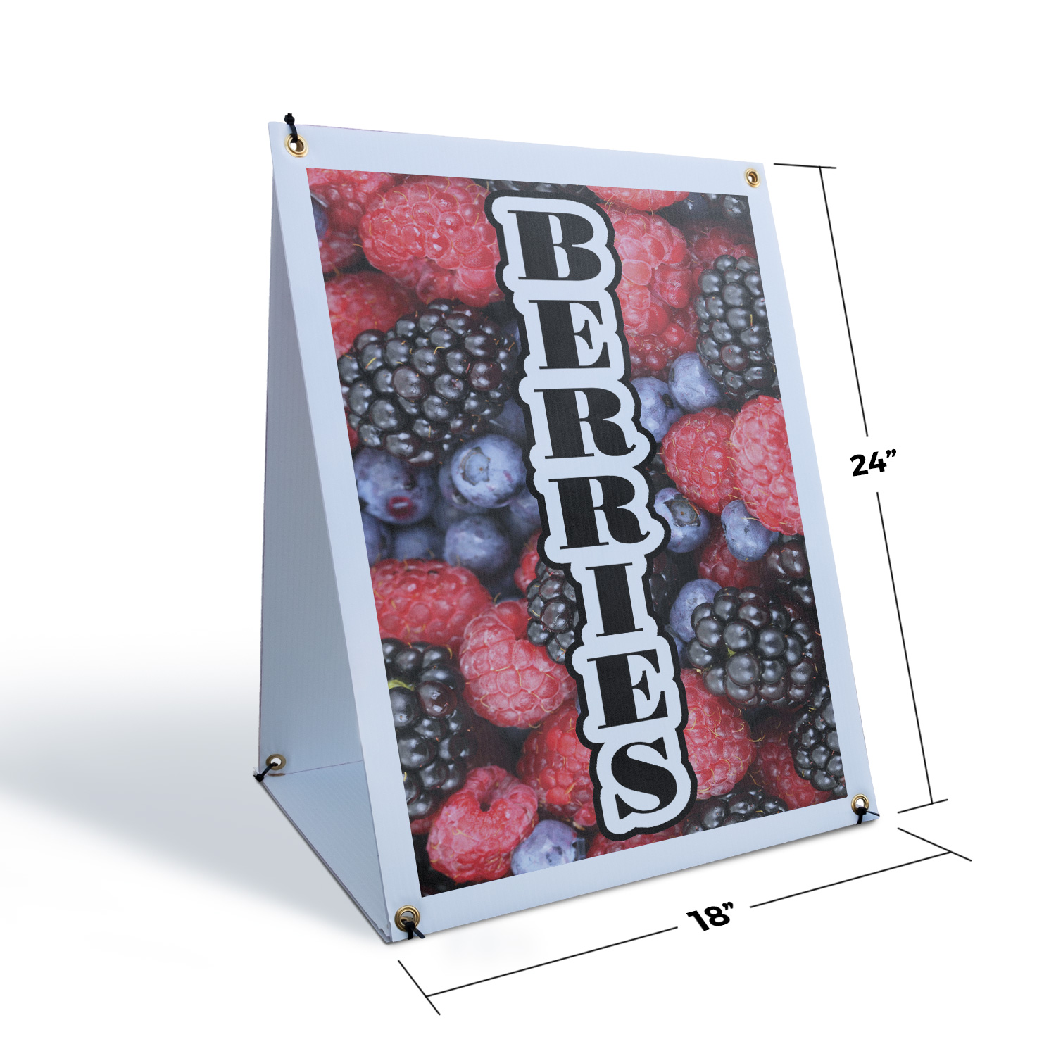 Berries A-Frame Sidewalk Sign Fresh Produce Farmer Market Seasonal Fruit - Bild 6 von 6