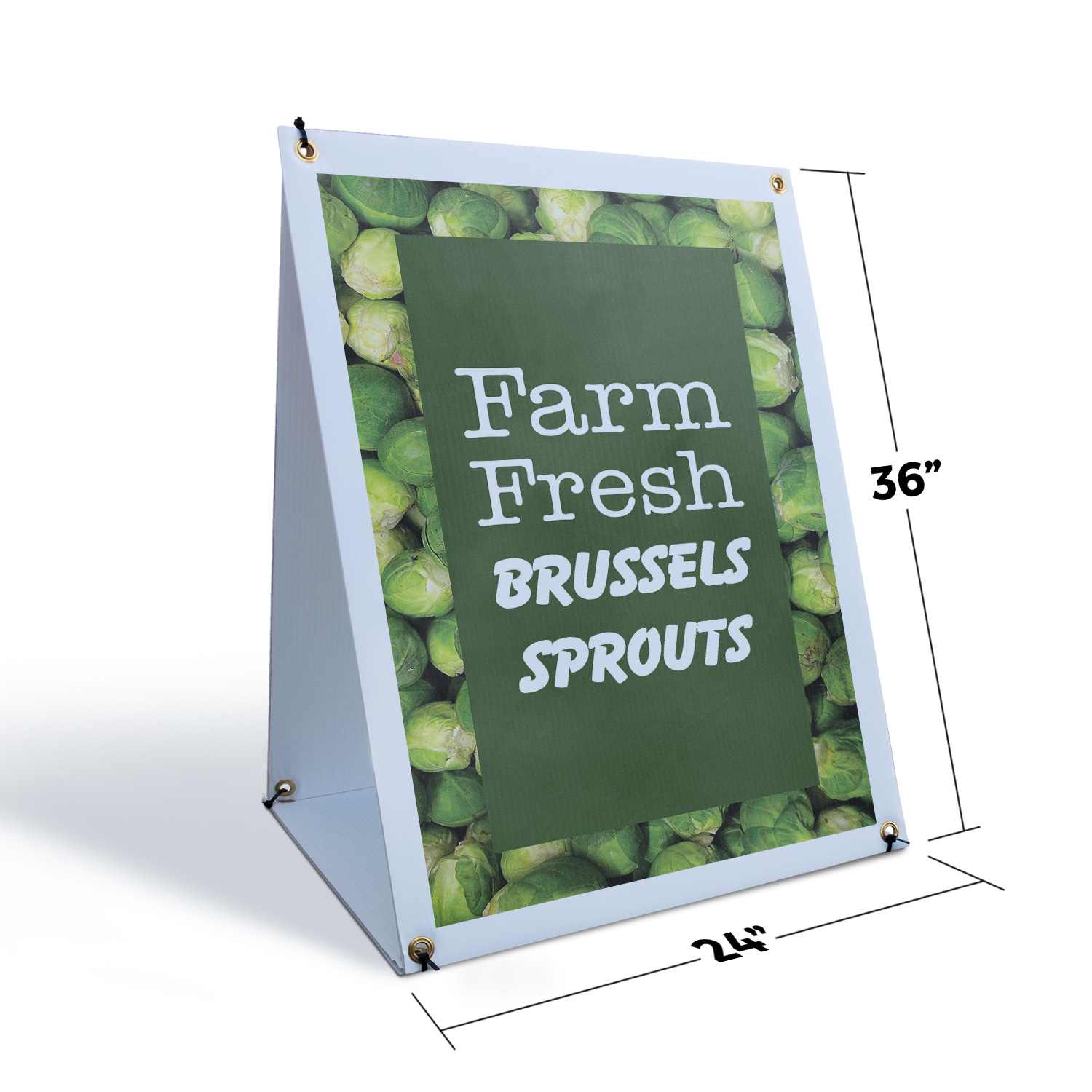 Farm Fresh Brussels Sprouts A-Frame Sidewalk Sign Nutritious Vegetables Sale - Picture 6 of 6