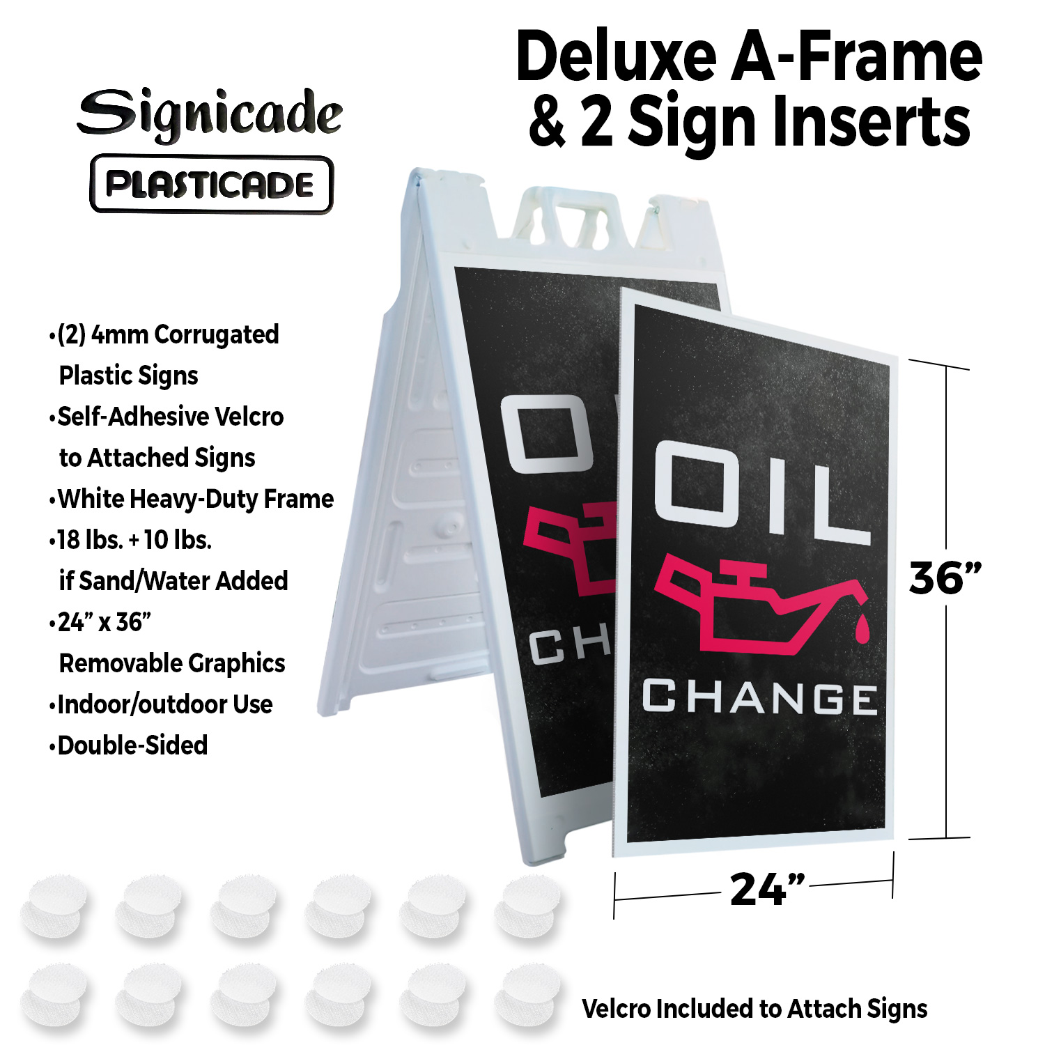 Oil Change Heavy Duty A-Frame Sidewalk Sign Vehicle Maintenance Affordable - Bild 13 von 14