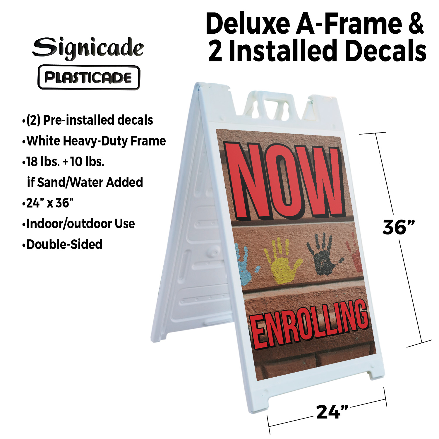 Letrero de acera con marco en A de alta resistencia ahora inscrito promociones escolares educación - Imagen 13 de 14