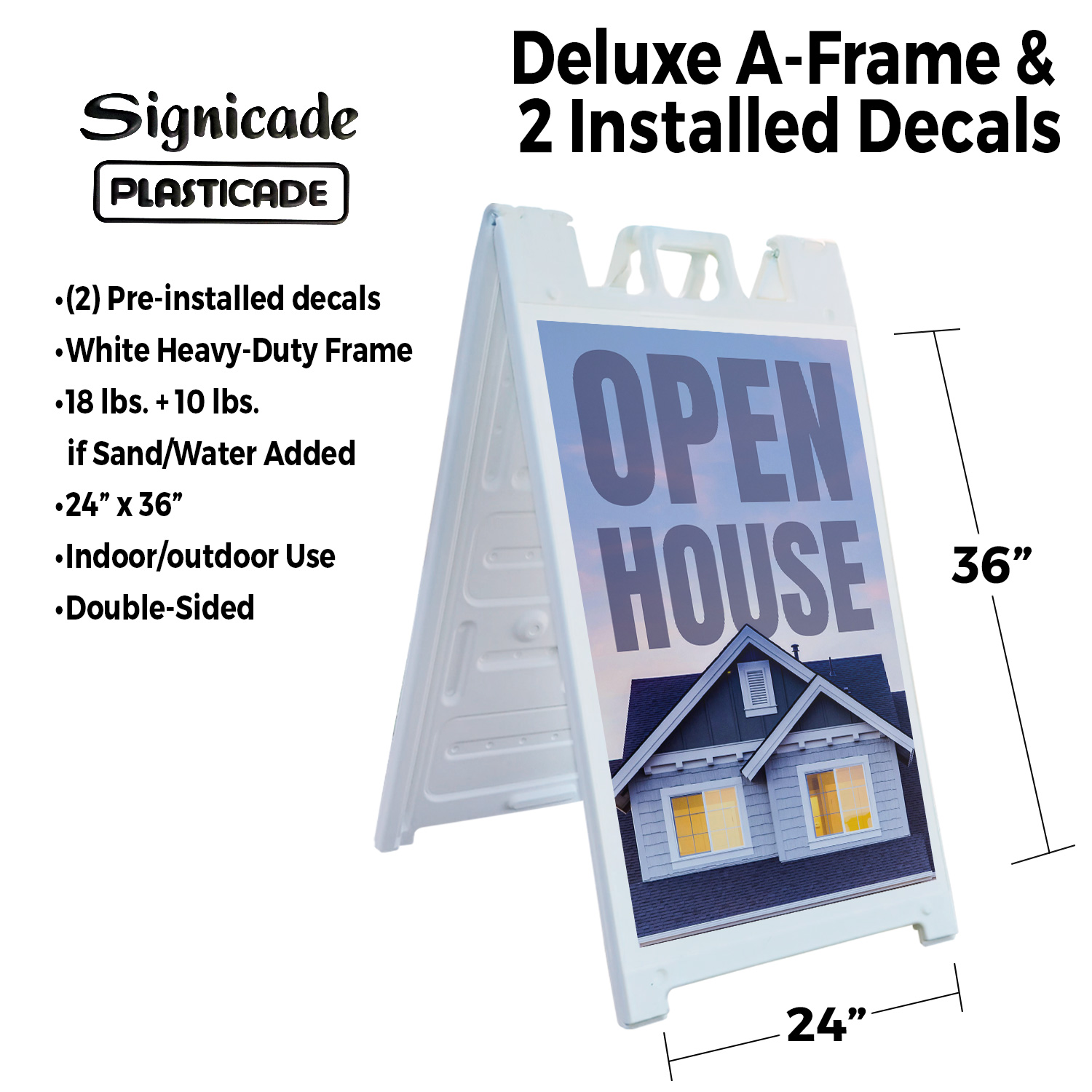 Open House Heavy Duty A-Frame Sidewalk Sign Real Estate Promotions Event - Picture 13 of 14