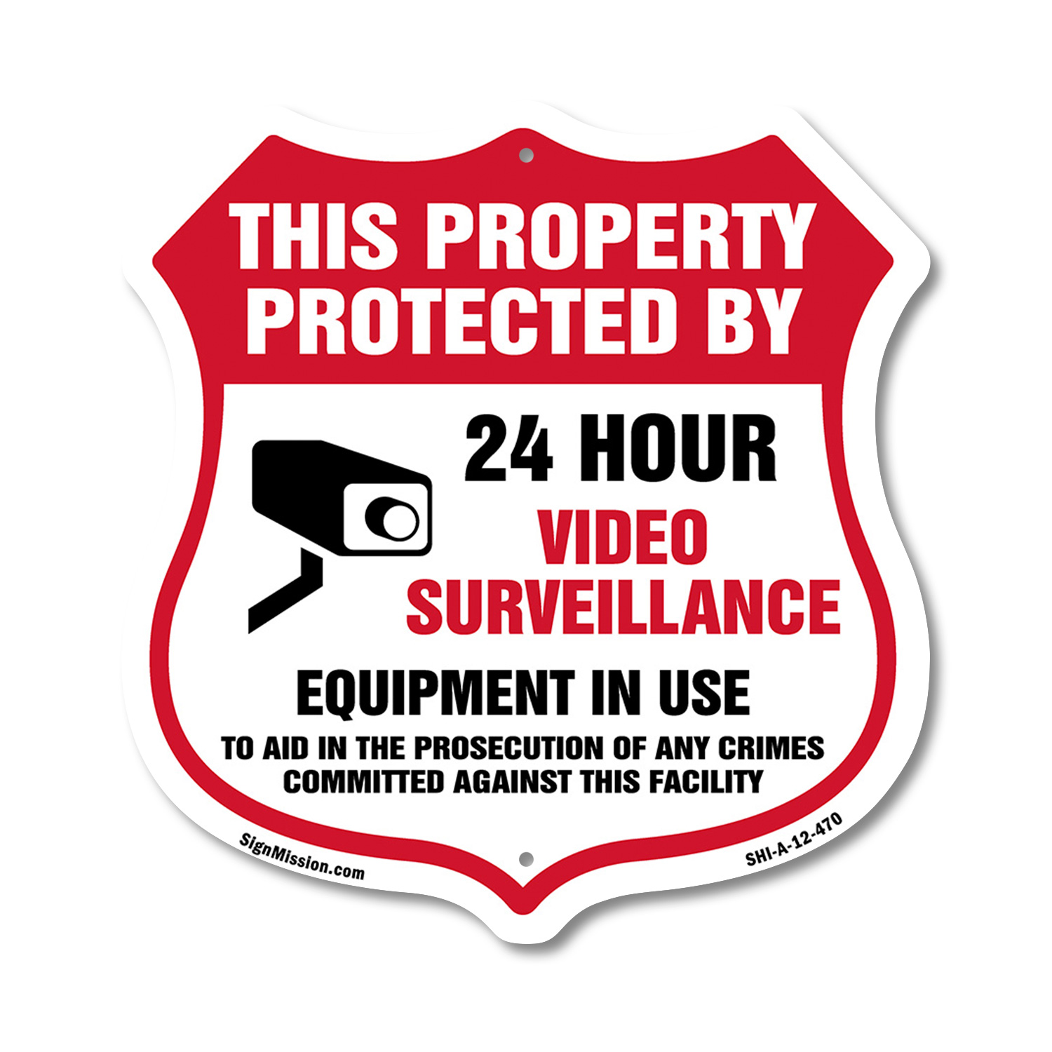 Video Surveillance Shield Sign This Property Protected By 24 Shield Shaped Sign - Picture 34 of 41