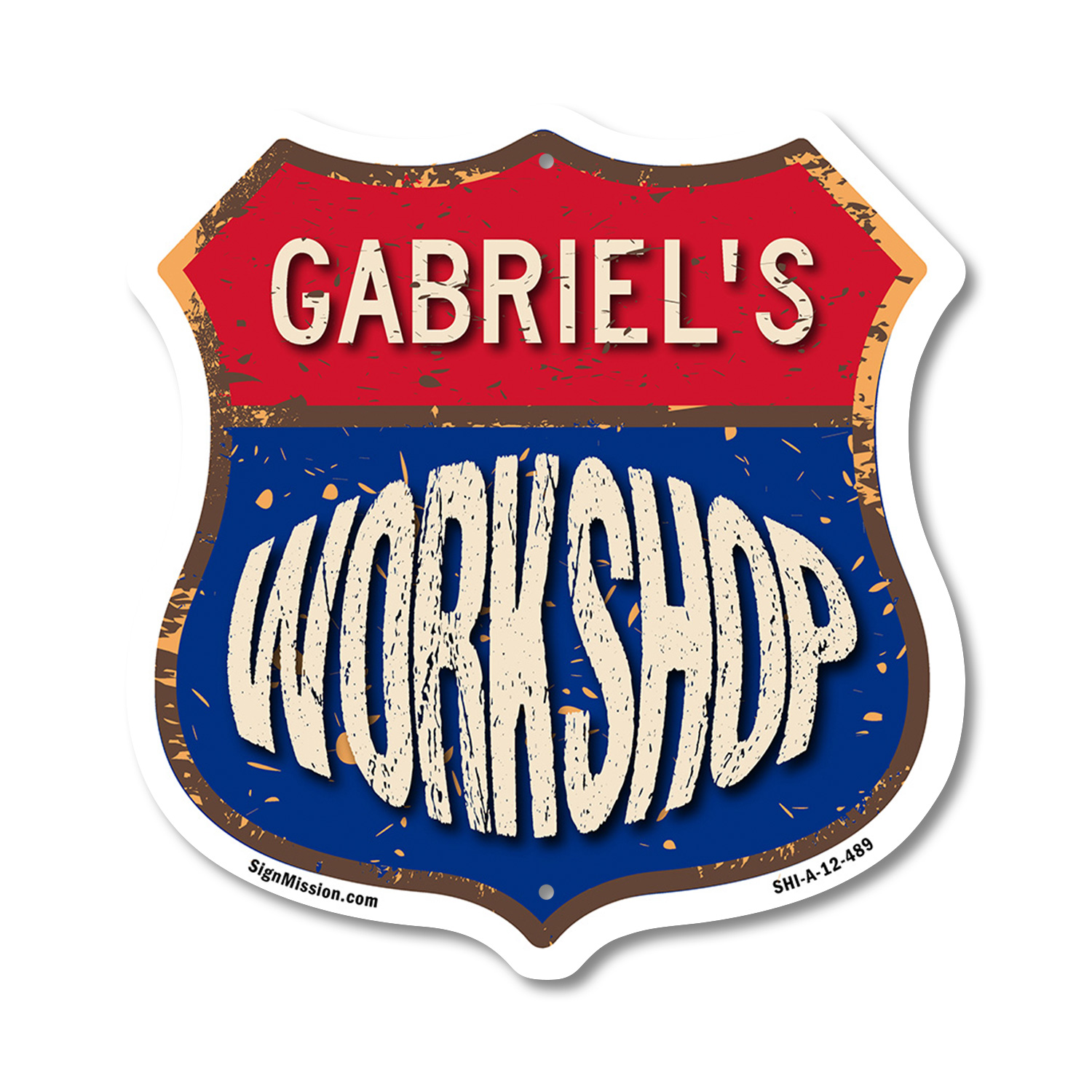 Gabriel's Workshop Shield Shaped Sign Weather Resistant Crafted in the USA - Picture 34 of 41