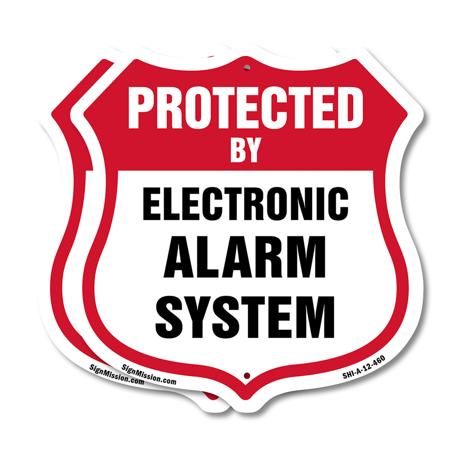 Security Alarm Shield Sign Protected By Electronic Alarm Sys Shield Shaped Sign - Picture 36 of 41