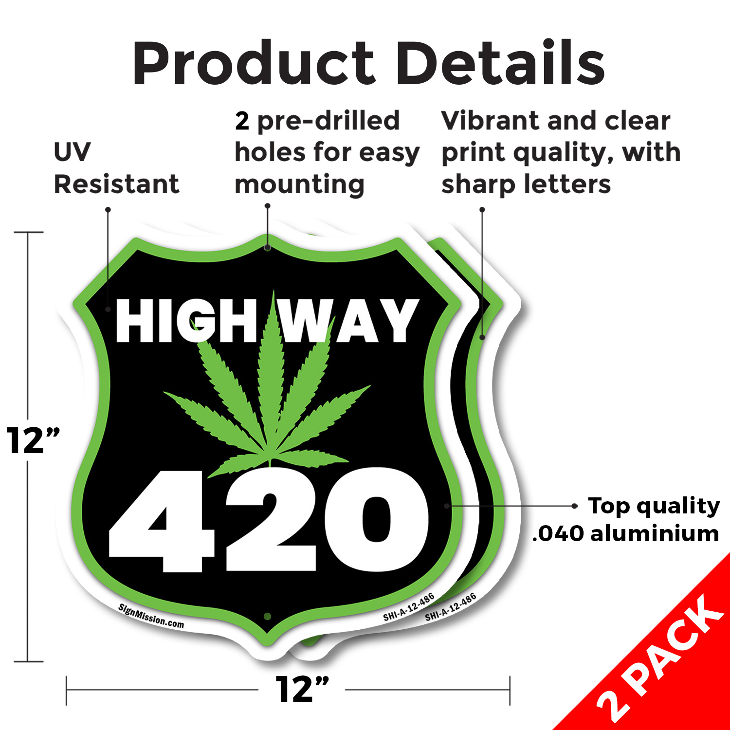 Highway 420 Leaf Shield Shaped Sign Weather Resistant Crafted in the USA - Picture 37 of 41