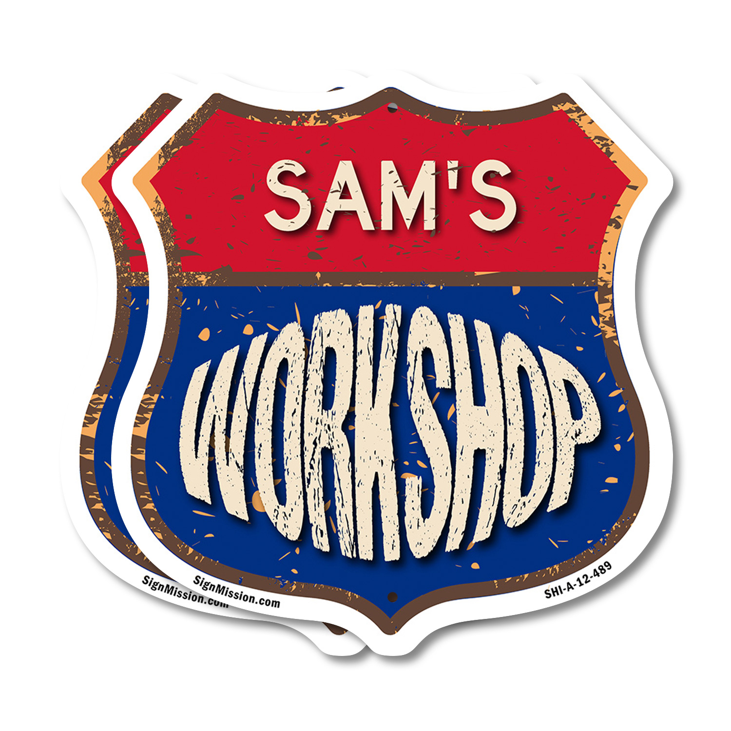 Sam's Workshop Shield Shaped Sign Weather Resistant Crafted in the USA - Picture 36 of 41