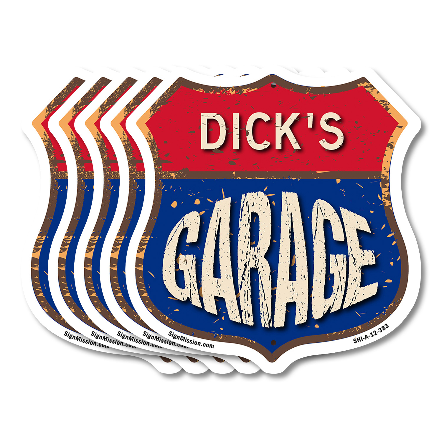 Dick's Garage Shield Shaped Sign Weather Resistant Crafted in the USA - Picture 38 of 41