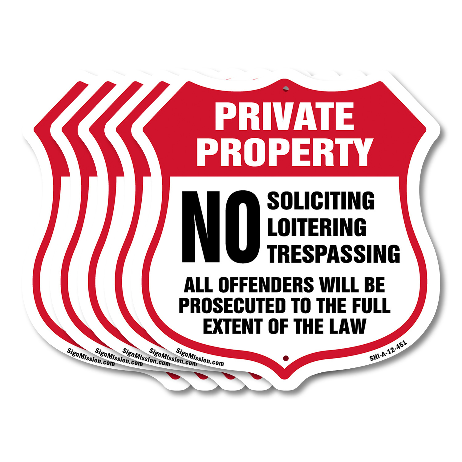 Private Property Shield Sign No Soliciting Loitering Trespas Shield Shaped Sign - Picture 18 of 37