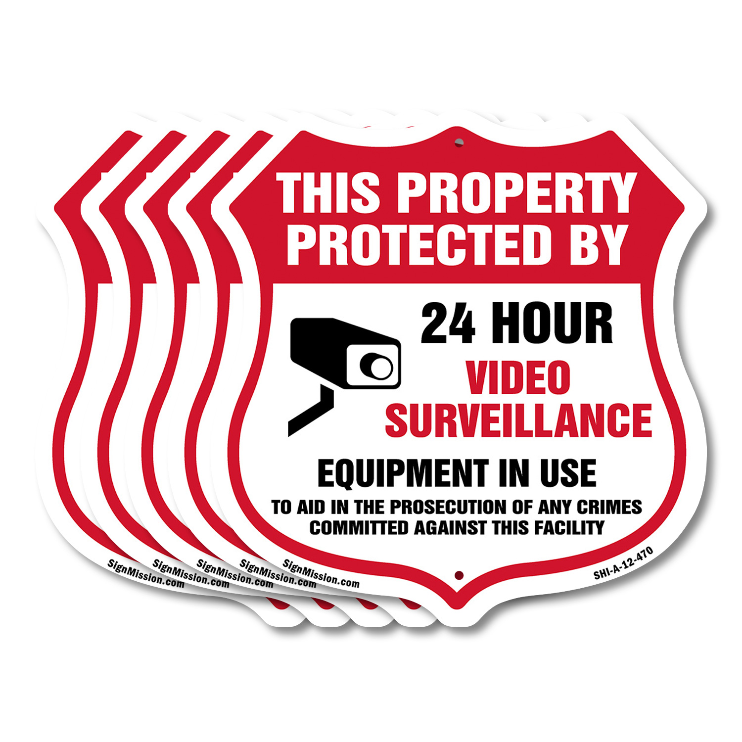 Video Surveillance Shield Sign This Property Protected By 24 Shield Shaped Sign - Picture 38 of 41