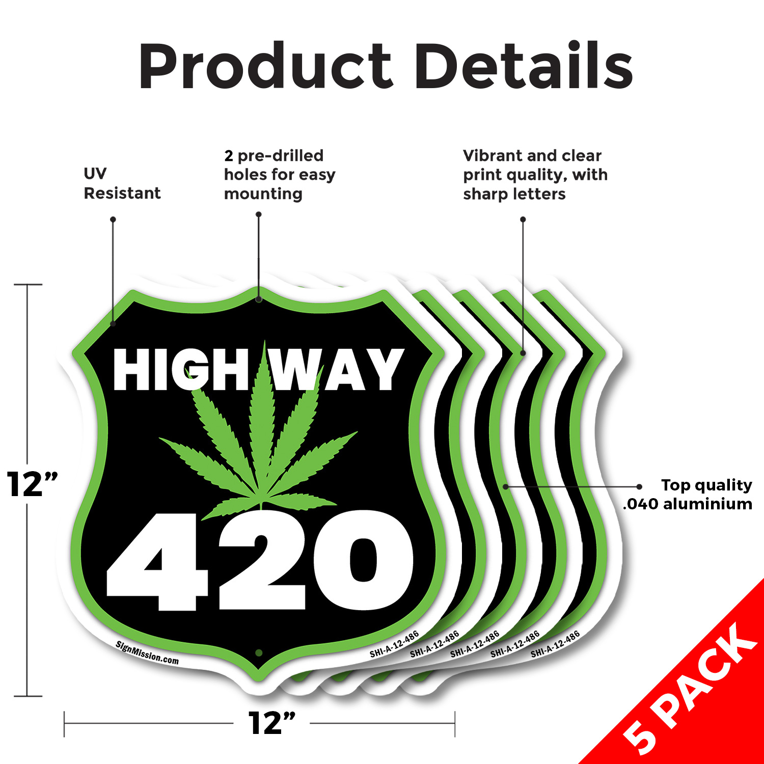 Highway 420 Leaf Shield Shaped Sign Weather Resistant Crafted in the USA - Picture 39 of 41