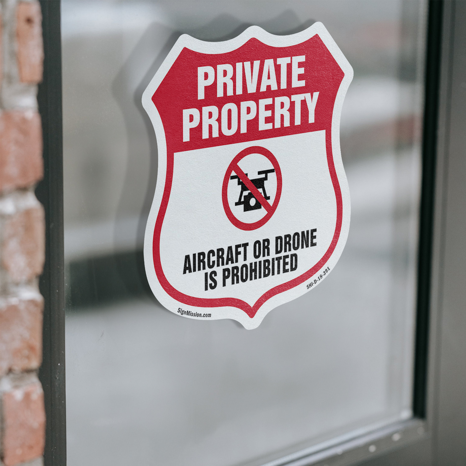 No Drone Shield Sign Aircraft Or Drone Is Prohibited Shield Shaped Sign - Picture 11 of 49