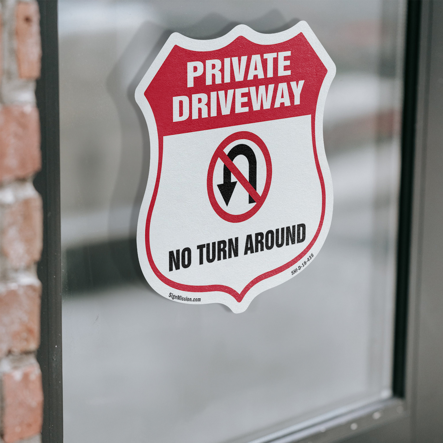 Private Driveway Shield Sign No Turn Around Shield Shaped Sign Weather Resistant - Picture 15 of 41
