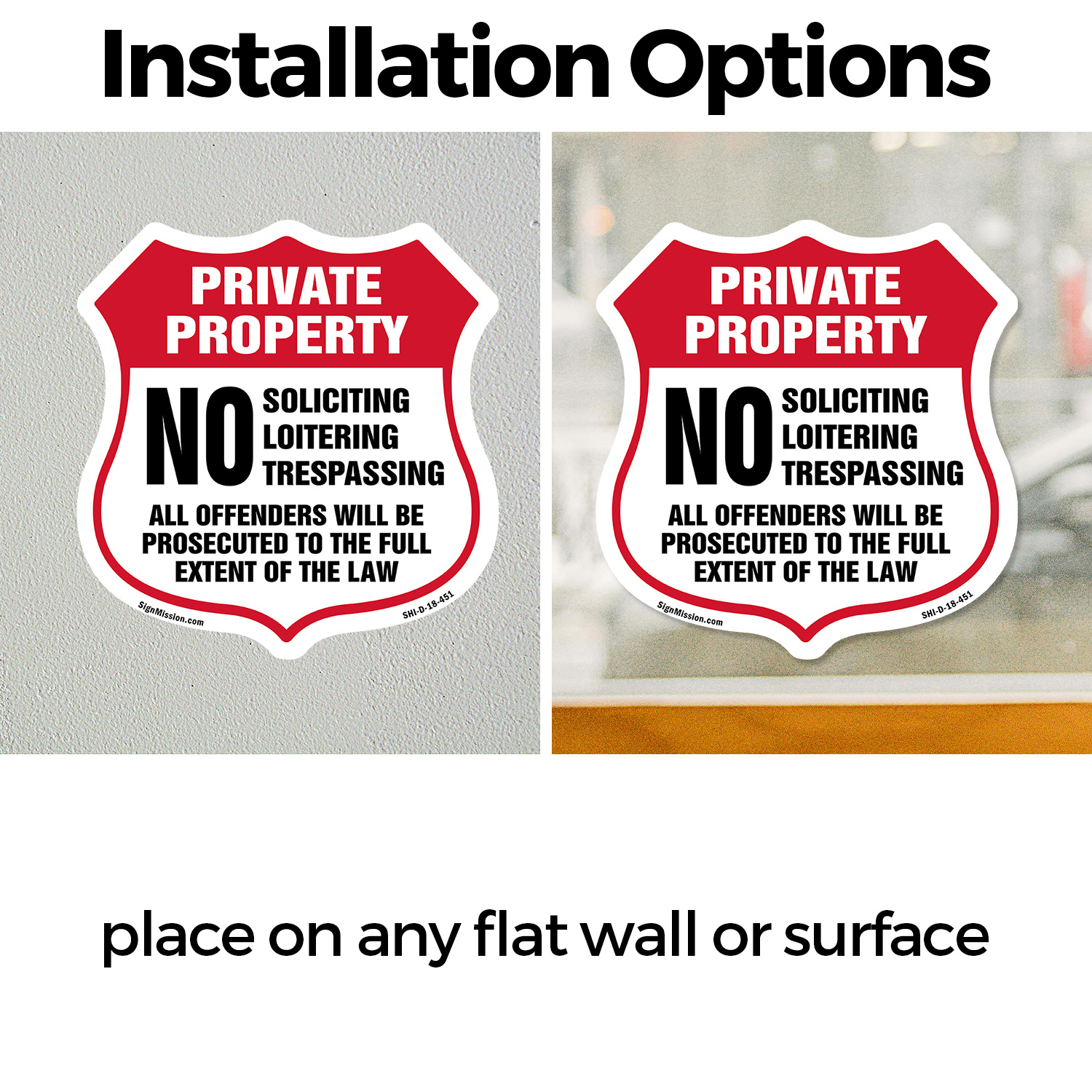 Private Property Shield Sign No Soliciting Loitering Trespas Shield Shaped Sign - Picture 12 of 37